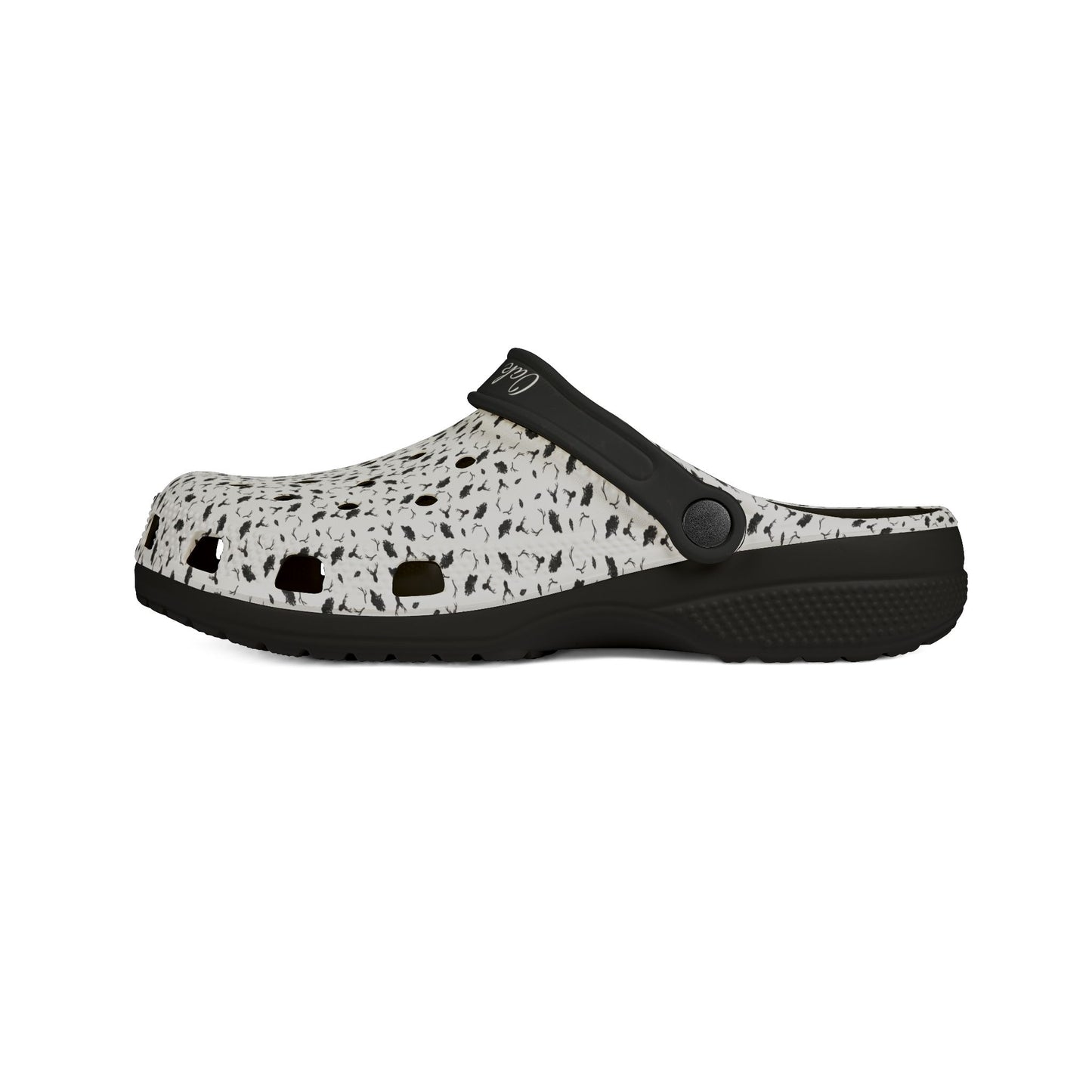 Oak and Antler Comfort Clogs – White Woodland Pattern