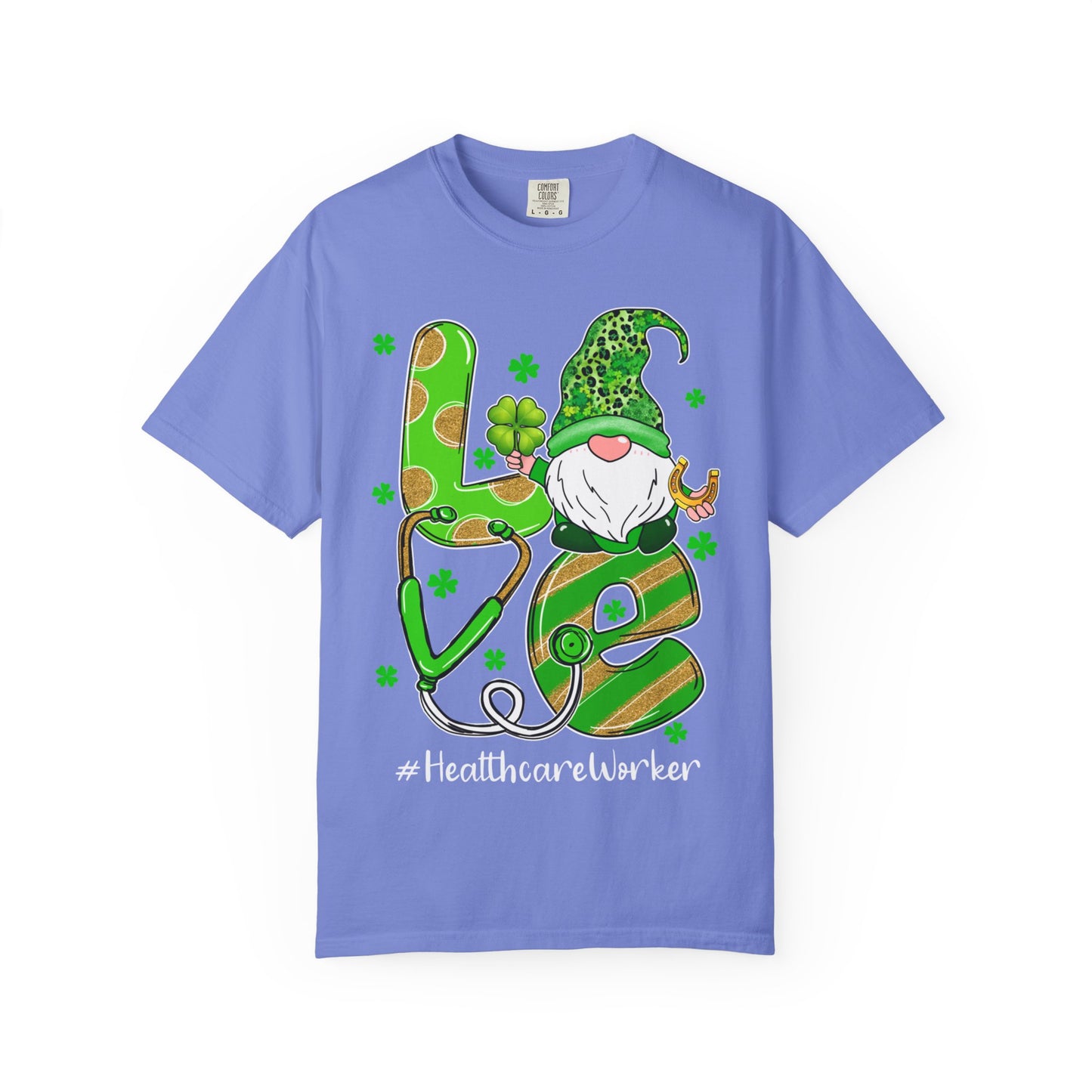 Love Healthcare Worker Shamrock Gnome Shirt – St Patrick’s Day Medical Tee