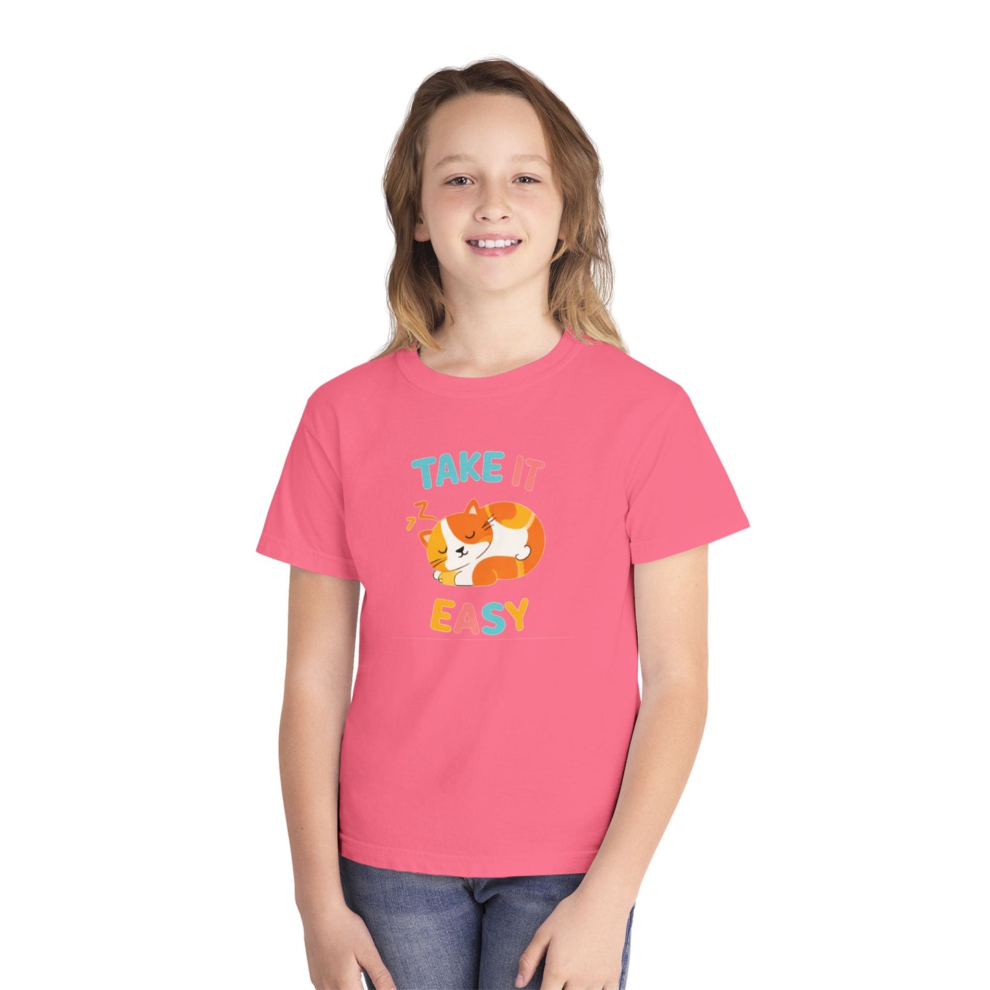Take It Easy Sleeping Cat Kids Tee