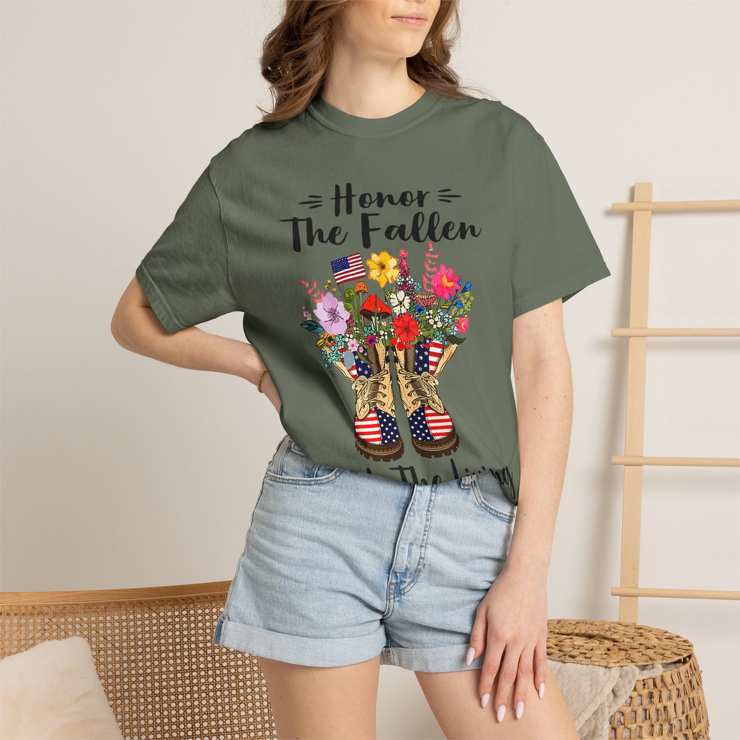Floral Patriotic Boots Memorial Day T-Shirt
