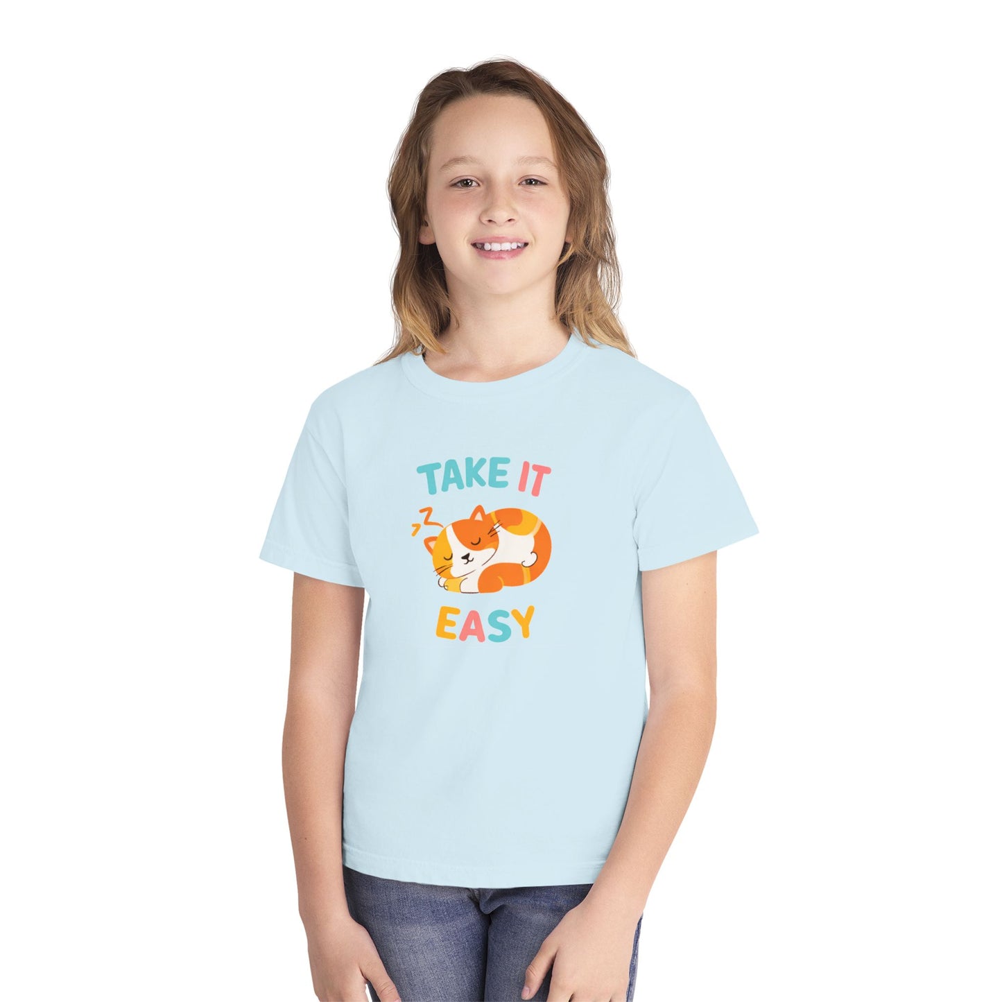Take It Easy Sleeping Cat Kids Tee