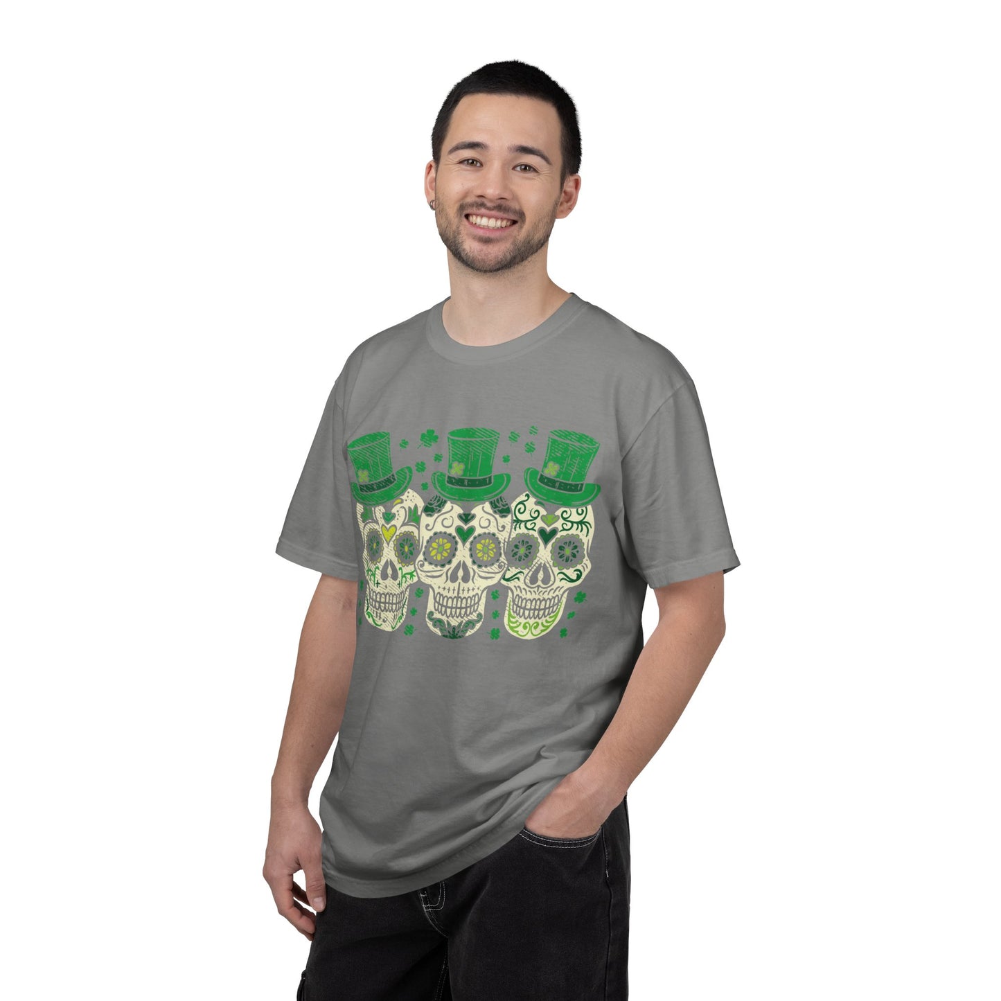 Irish Mexican Sugar Skull Leprechaun Shirt – St Patrick’s Day Skull Graphic Tee