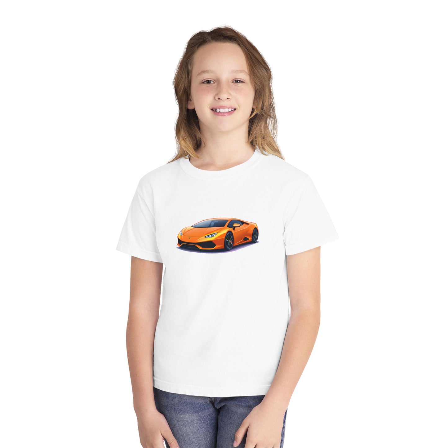 Orange Supercar Kids Tee
