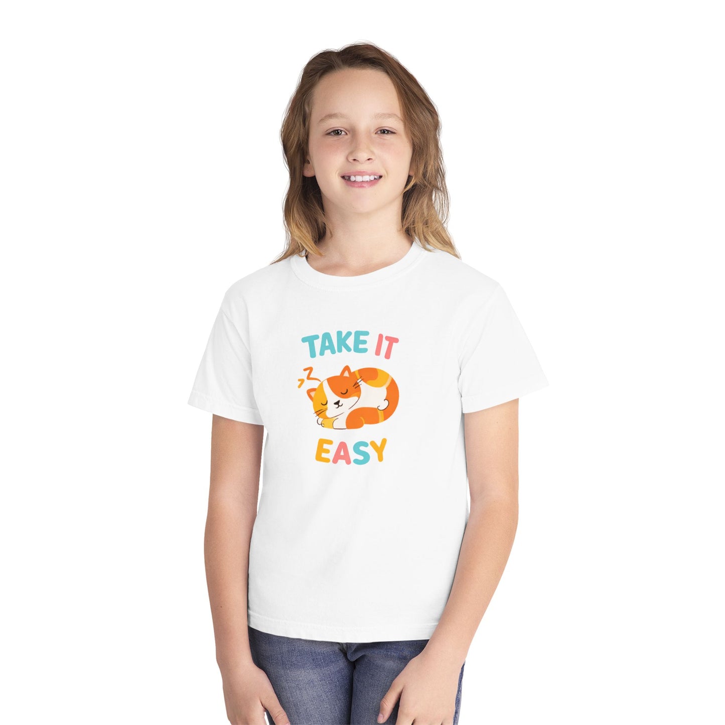 Take It Easy Sleeping Cat Kids Tee