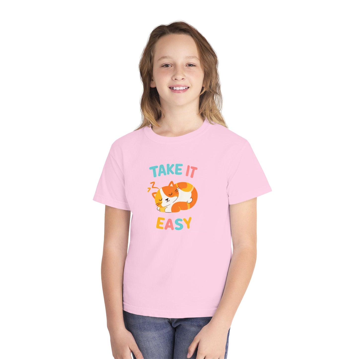 Take It Easy Sleeping Cat Kids Tee