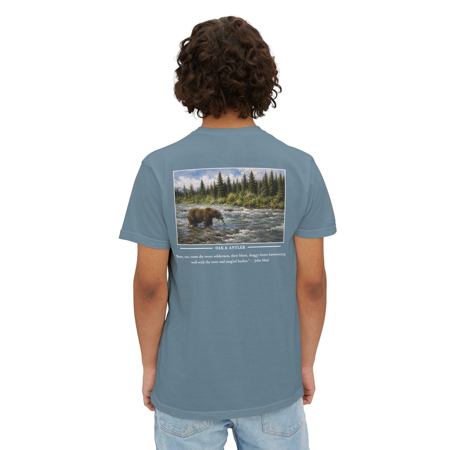 Salmon Run Grizzly Pocket Tee – Wildlife Collection