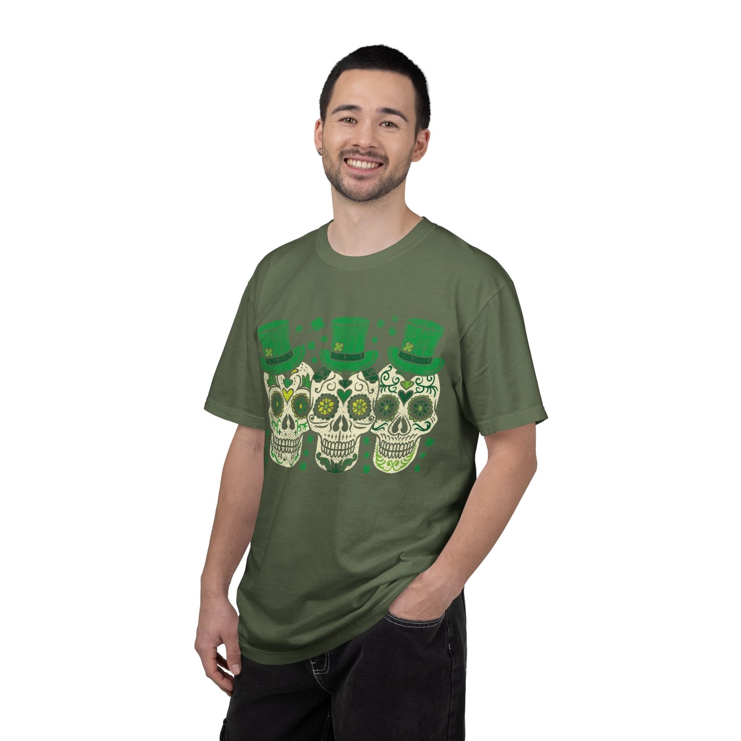 Irish Mexican Sugar Skull Leprechaun Shirt – St Patrick’s Day Skull Graphic Tee