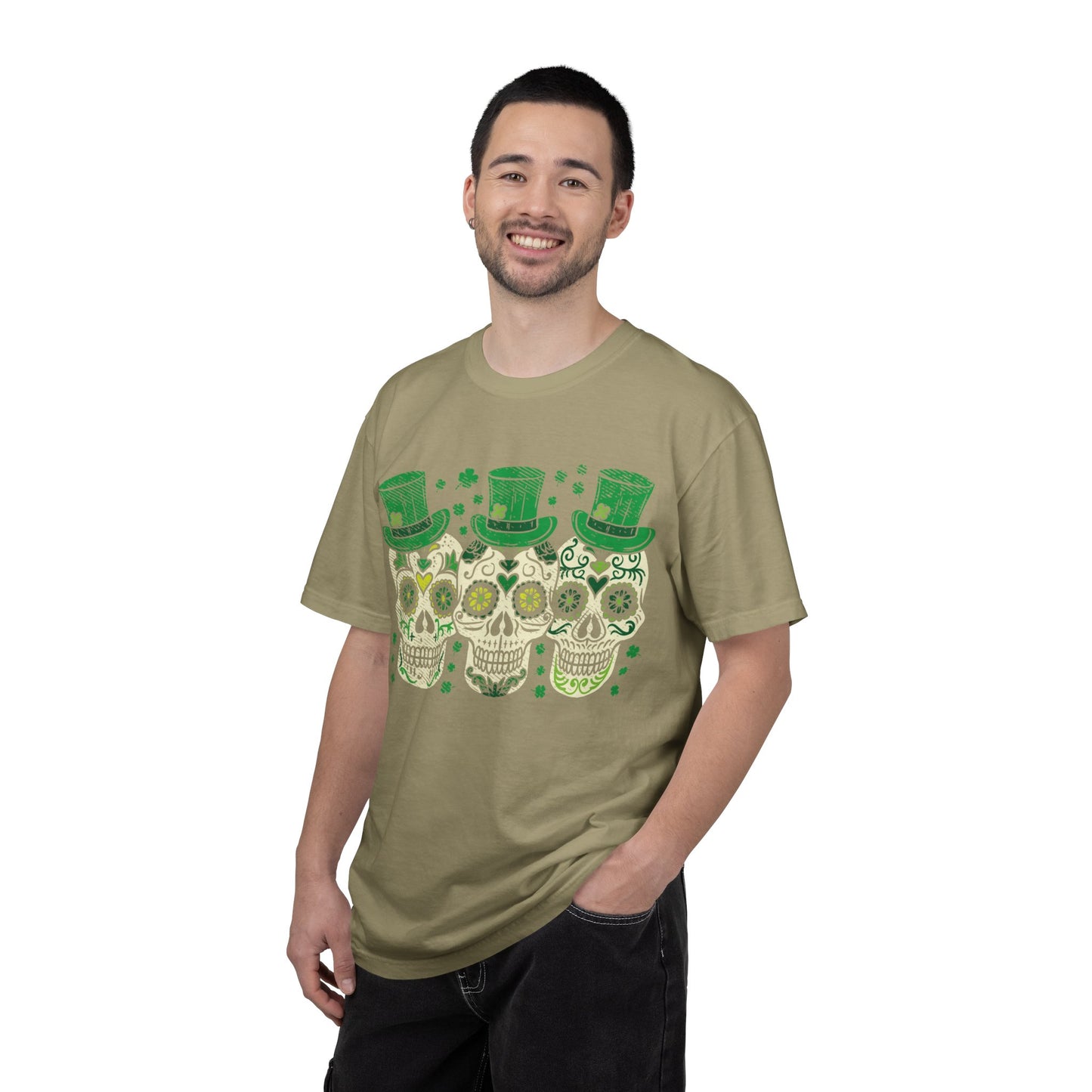 Irish Mexican Sugar Skull Leprechaun Shirt – St Patrick’s Day Skull Graphic Tee