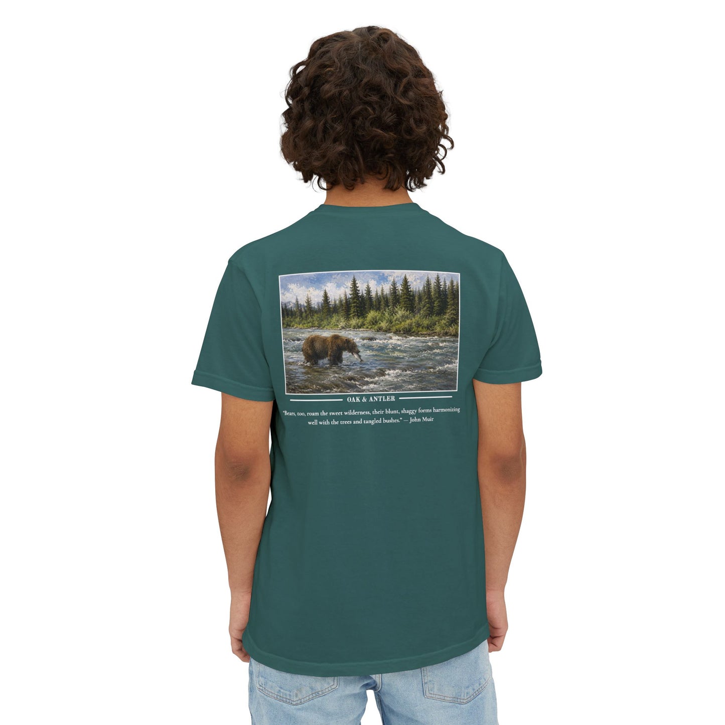 Salmon Run Grizzly Pocket Tee – Wildlife Collection