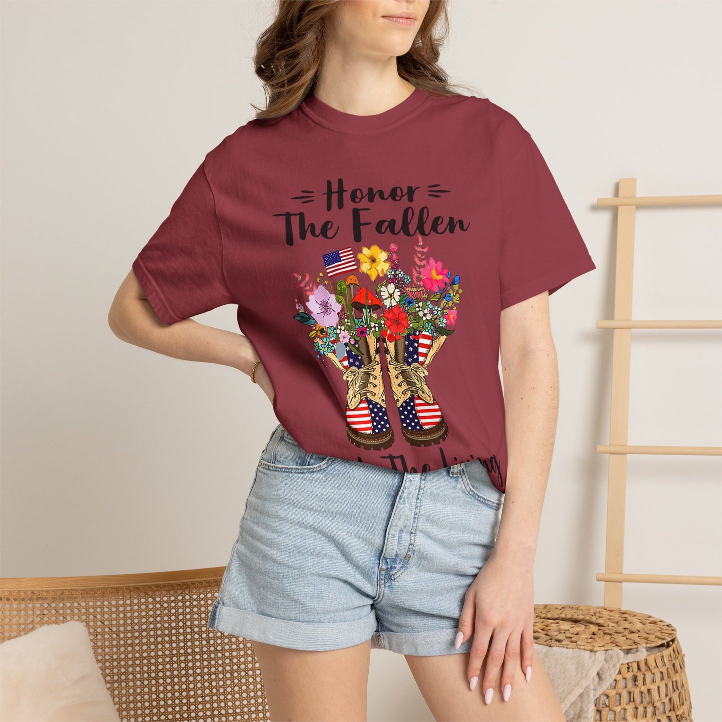 Floral Patriotic Boots Memorial Day T-Shirt
