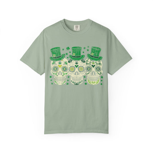 Irish Mexican Sugar Skull Leprechaun Shirt – St Patrick’s Day Skull Graphic Tee