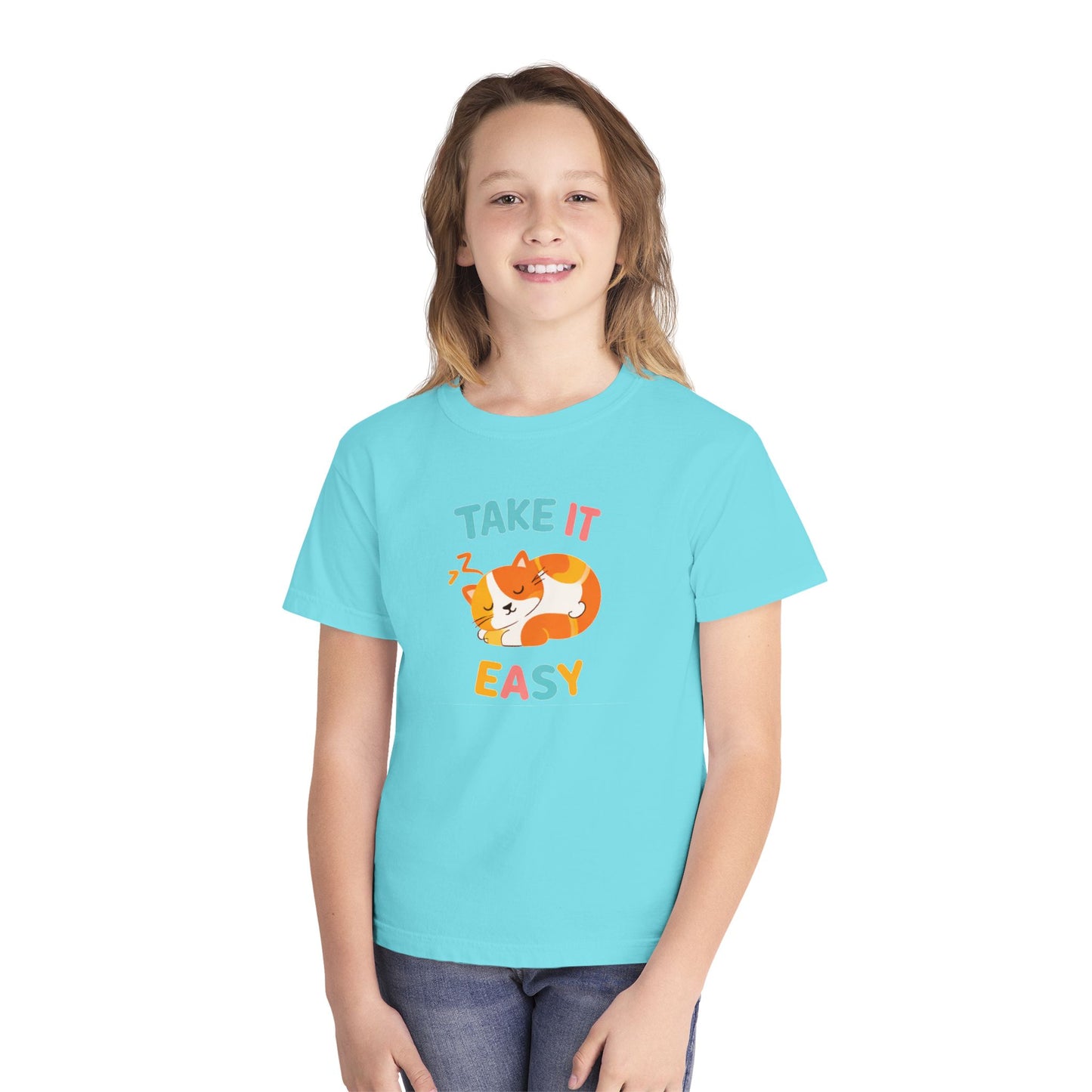 Take It Easy Sleeping Cat Kids Tee