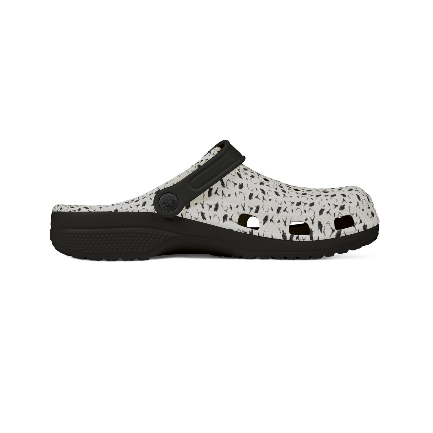 Oak and Antler Comfort Clogs – White Woodland Pattern