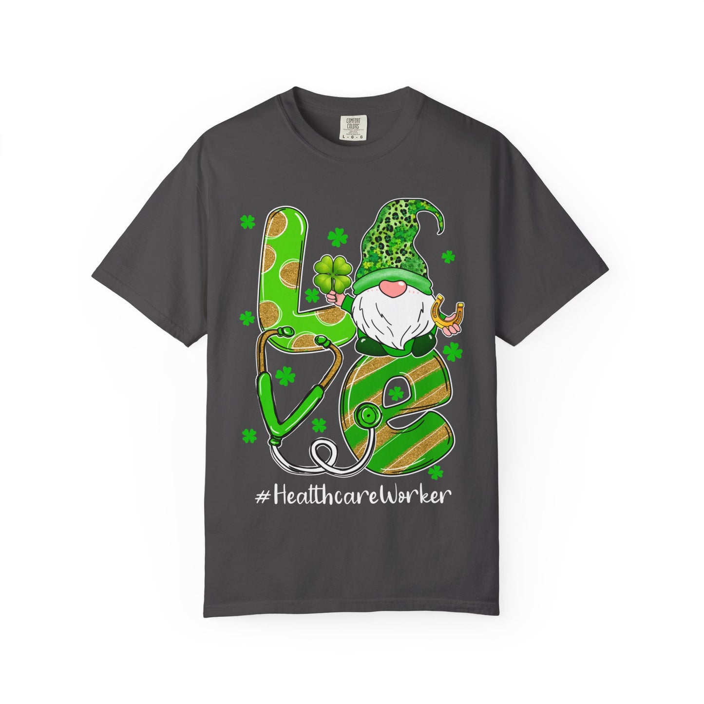 Love Healthcare Worker Shamrock Gnome Shirt – St Patrick’s Day Medical Tee