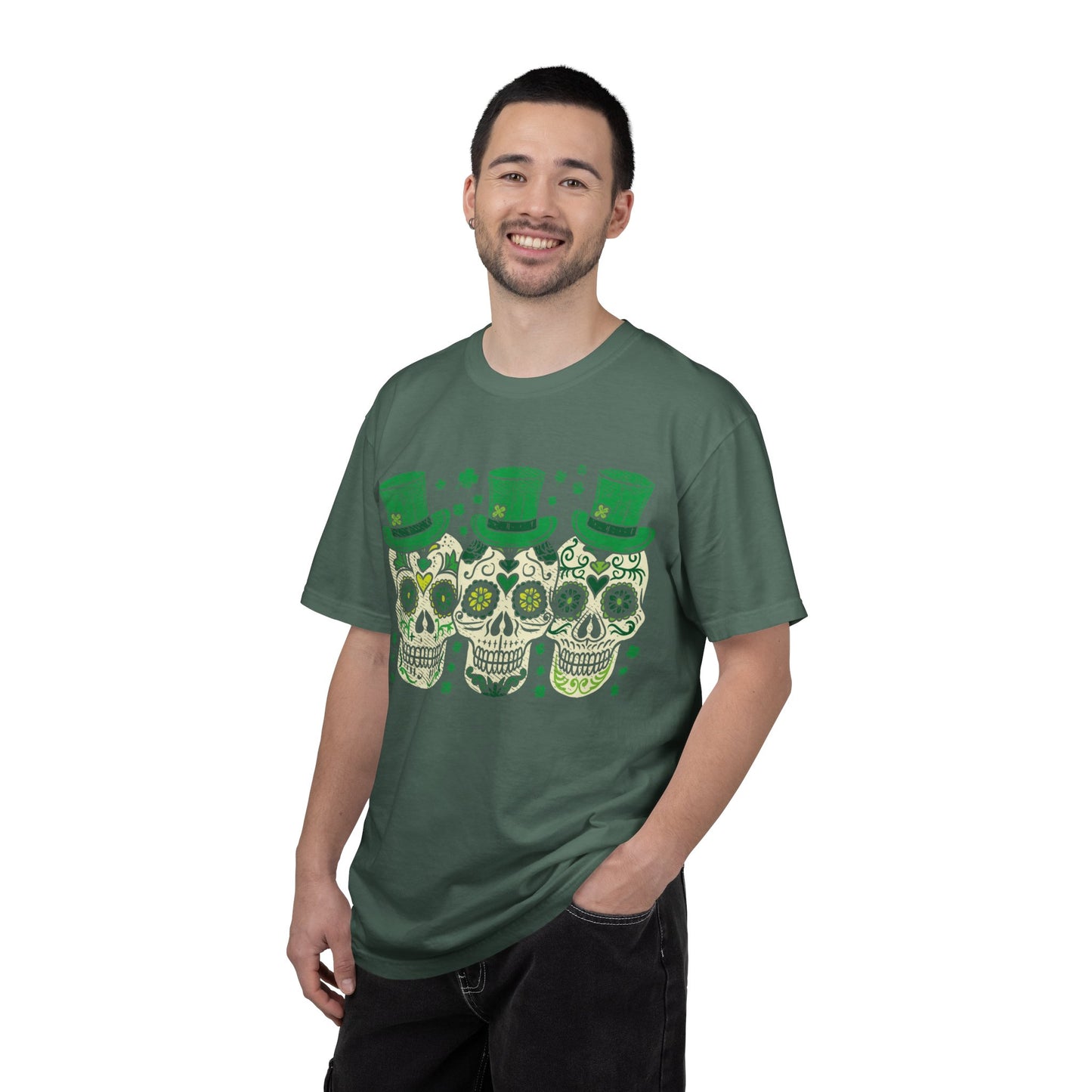 Irish Mexican Sugar Skull Leprechaun Shirt – St Patrick’s Day Skull Graphic Tee