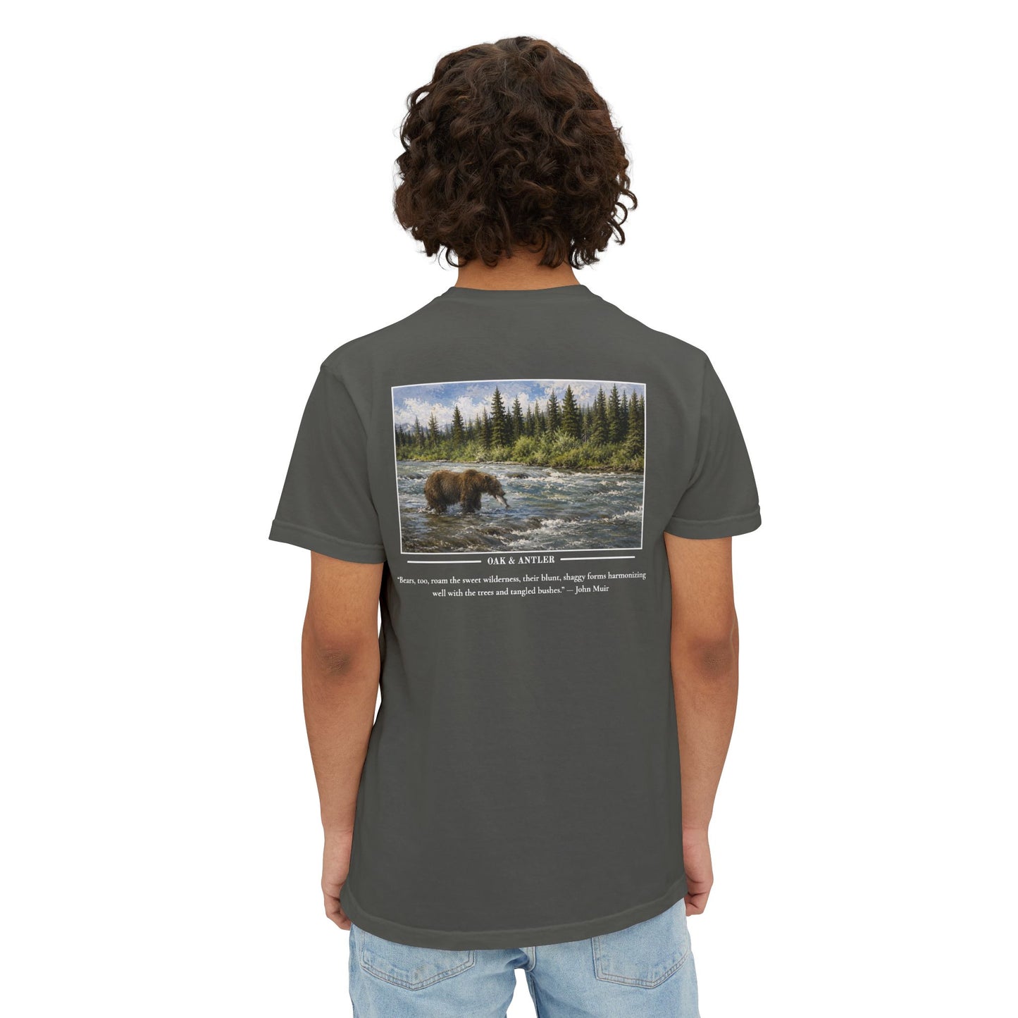 Salmon Run Grizzly Pocket Tee – Wildlife Collection