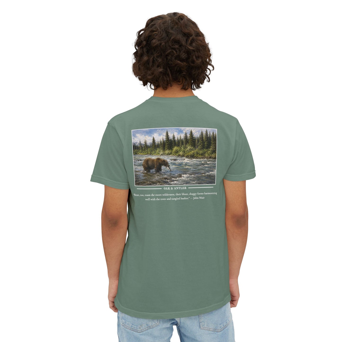 Salmon Run Grizzly Pocket Tee – Wildlife Collection