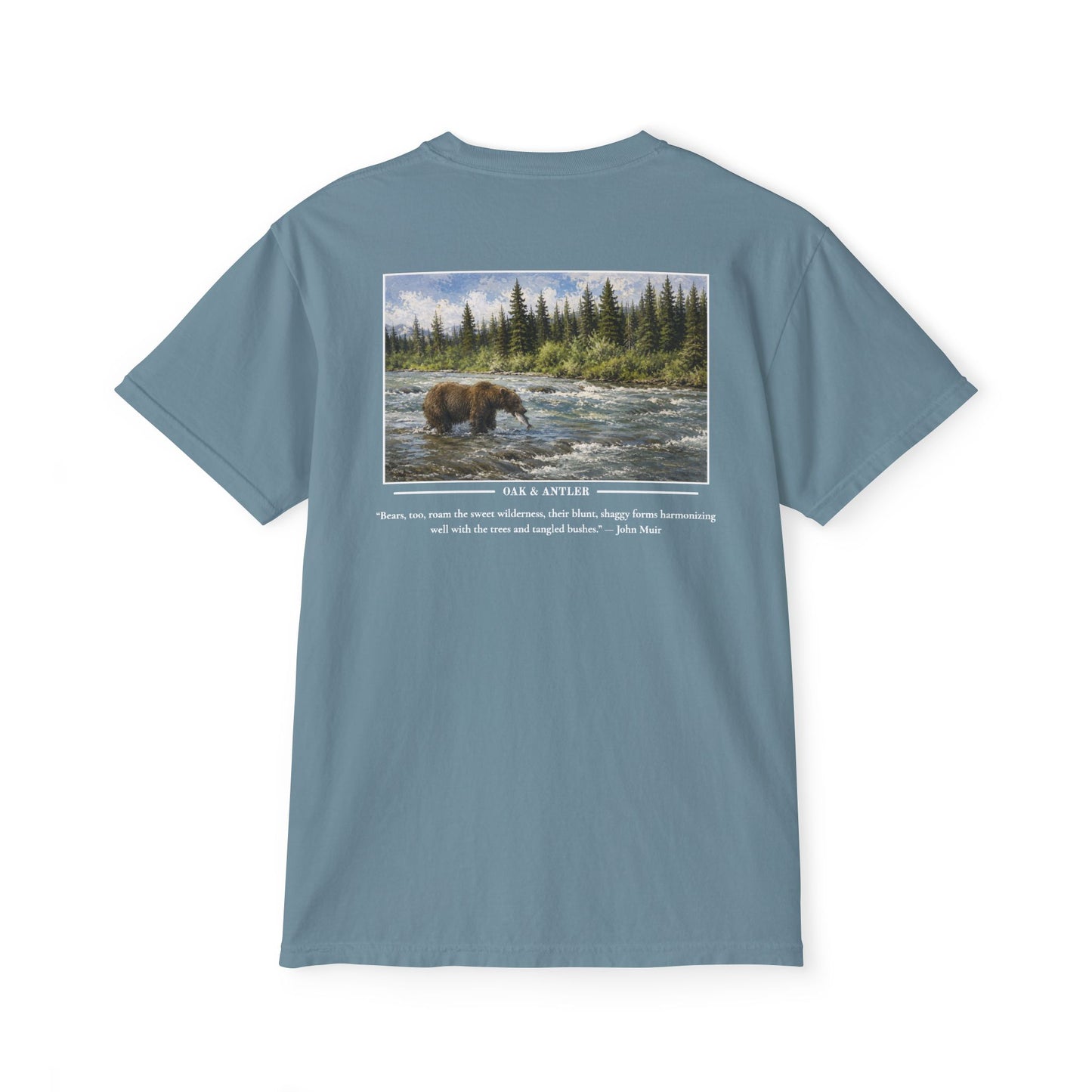 Salmon Run Grizzly Pocket Tee – Wildlife Collection