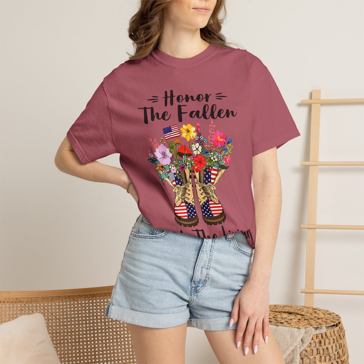 Floral Patriotic Boots Memorial Day T-Shirt
