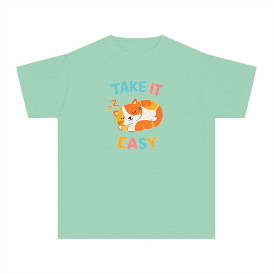 Take It Easy Sleeping Cat Kids Tee