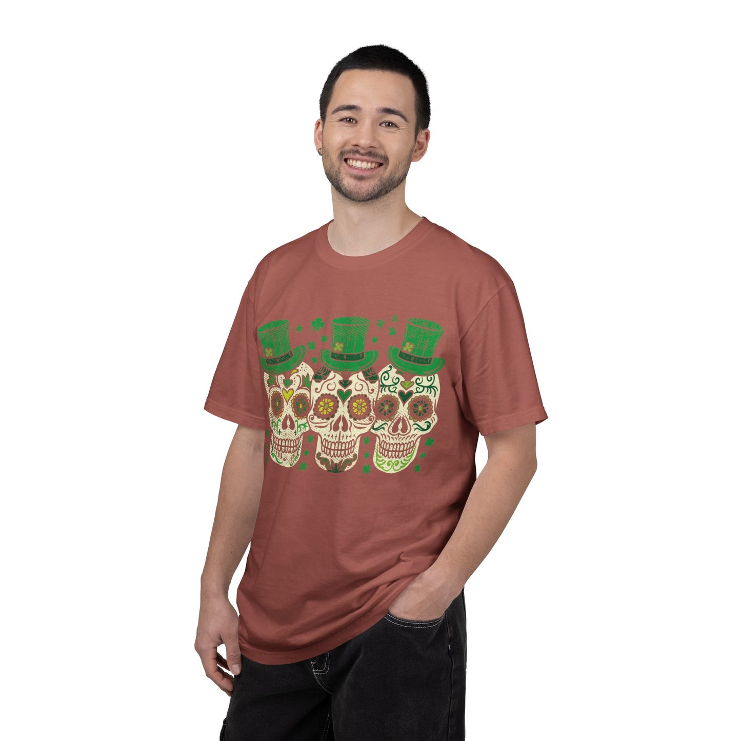 Irish Mexican Sugar Skull Leprechaun Shirt – St Patrick’s Day Skull Graphic Tee