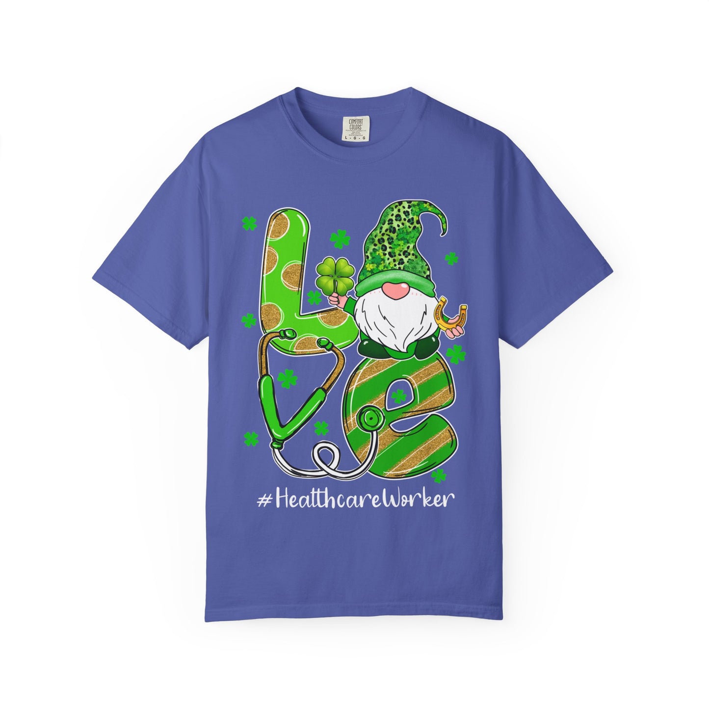 Love Healthcare Worker Shamrock Gnome Shirt – St Patrick’s Day Medical Tee