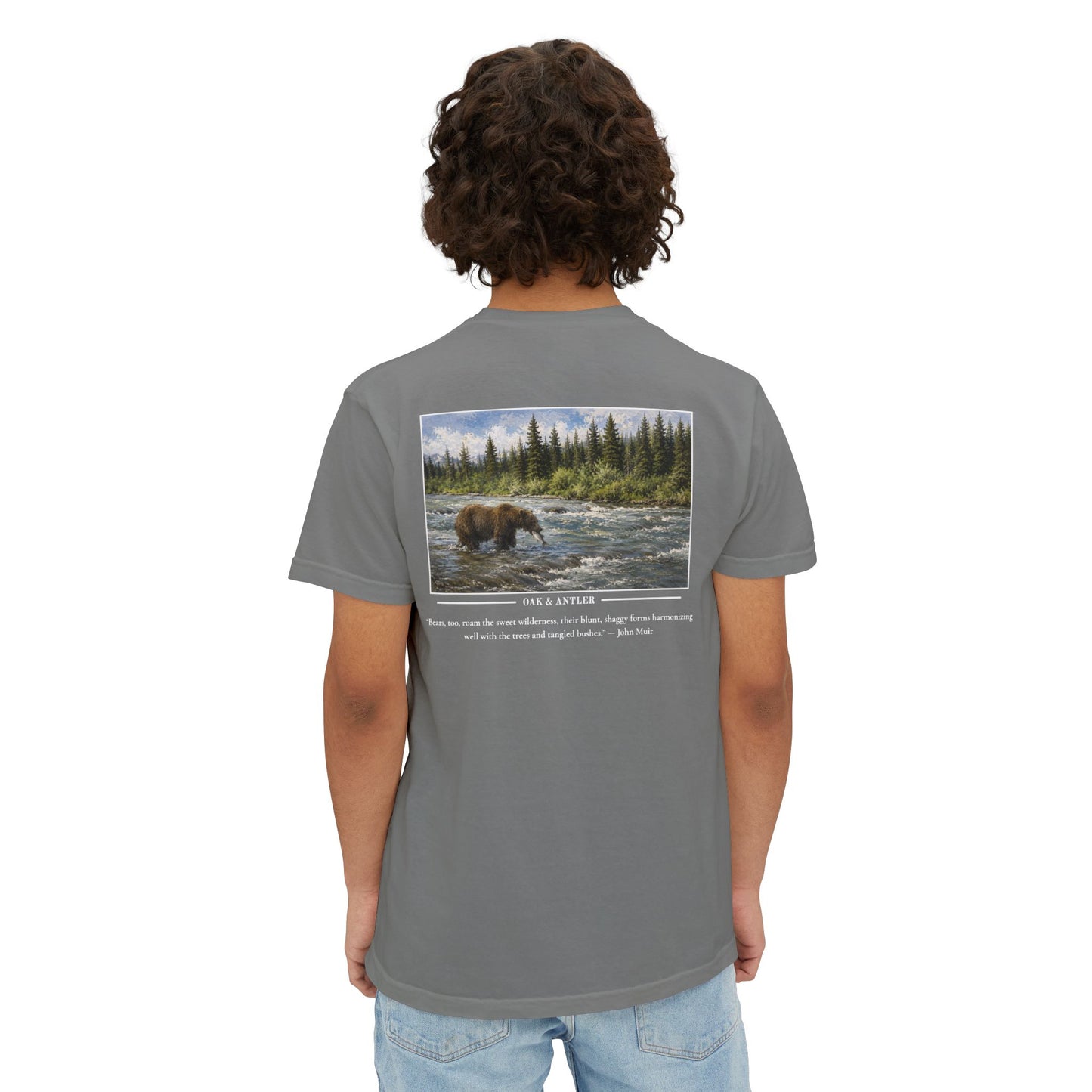 Salmon Run Grizzly Pocket Tee – Wildlife Collection