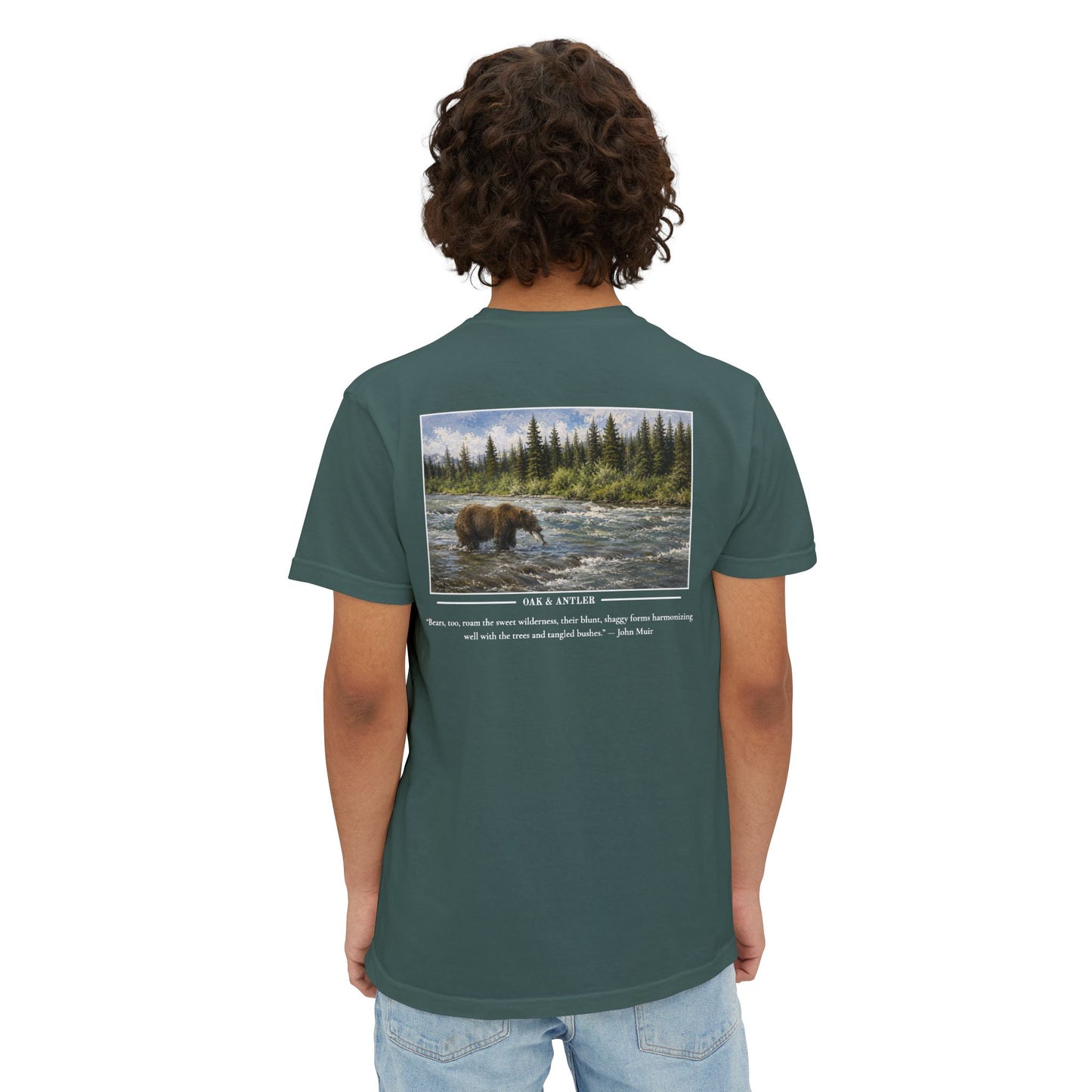 Salmon Run Grizzly Pocket Tee – Wildlife Collection