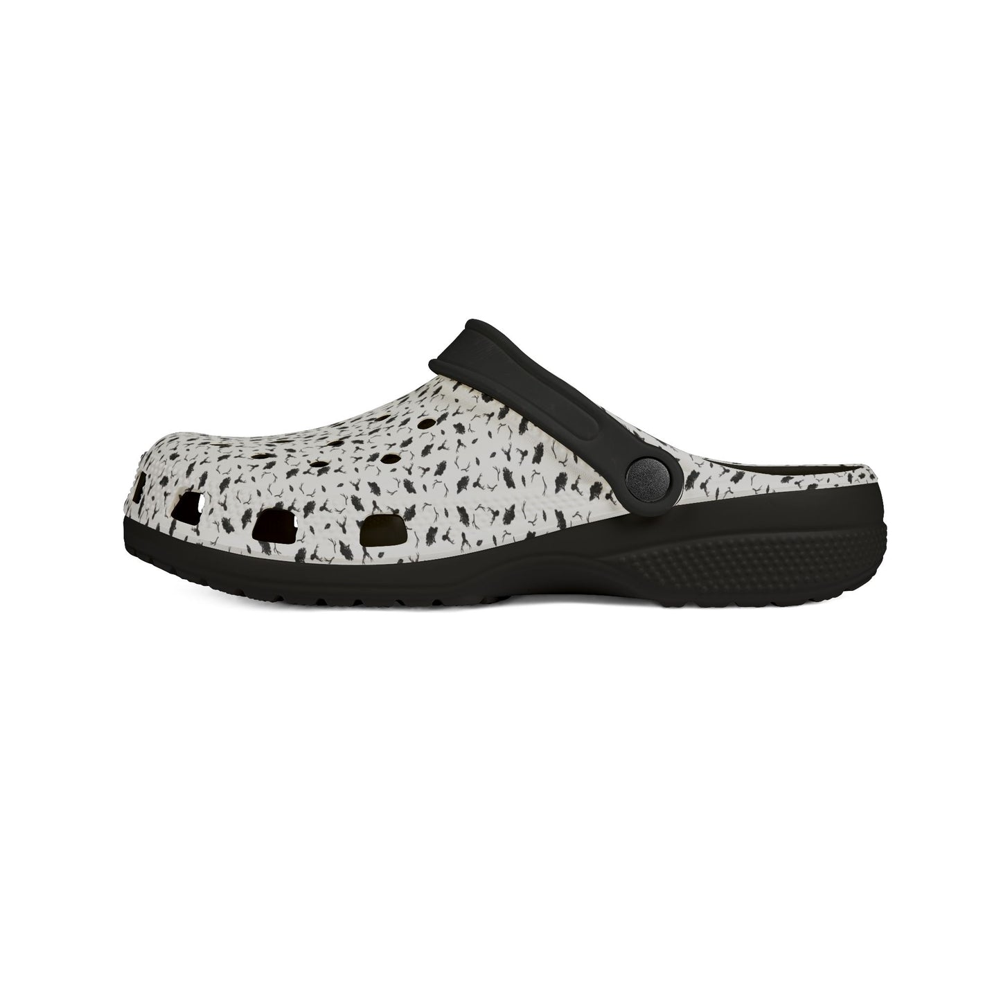 Oak and Antler Comfort Clogs – White Woodland Pattern