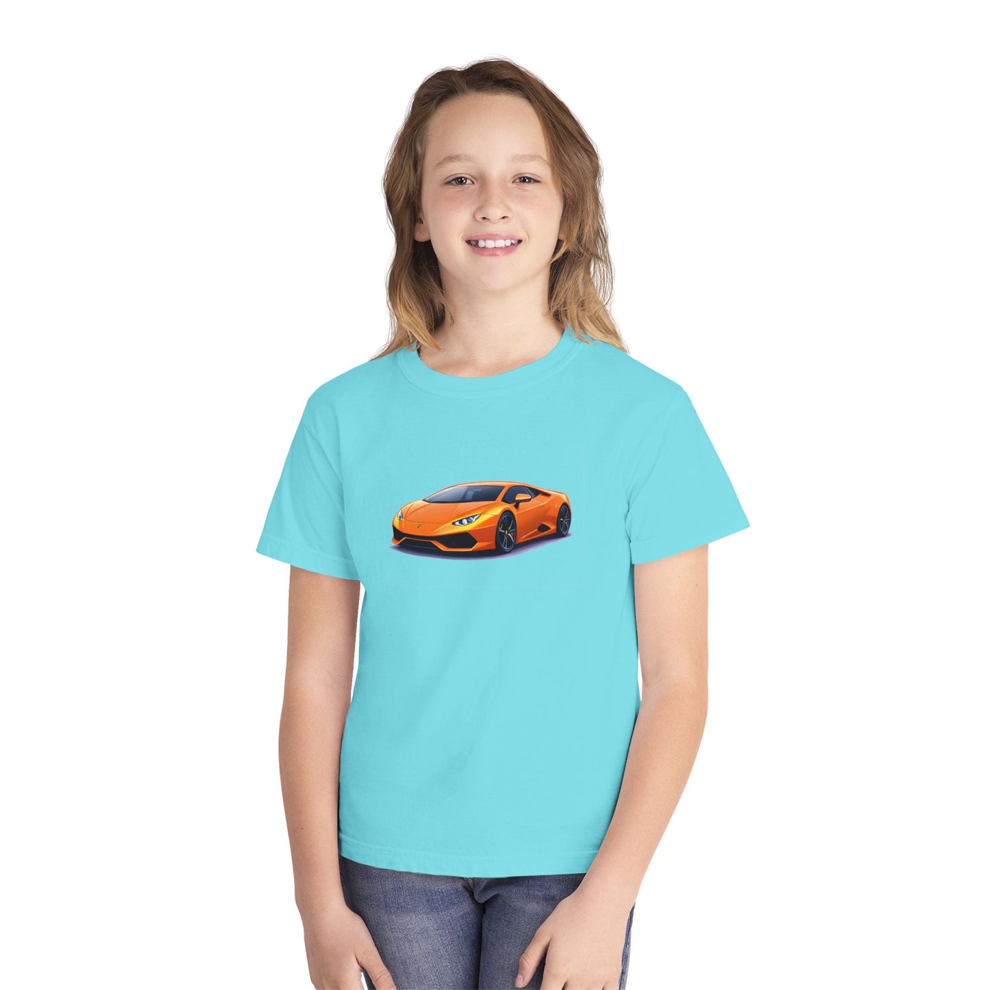 Orange Supercar Kids Tee