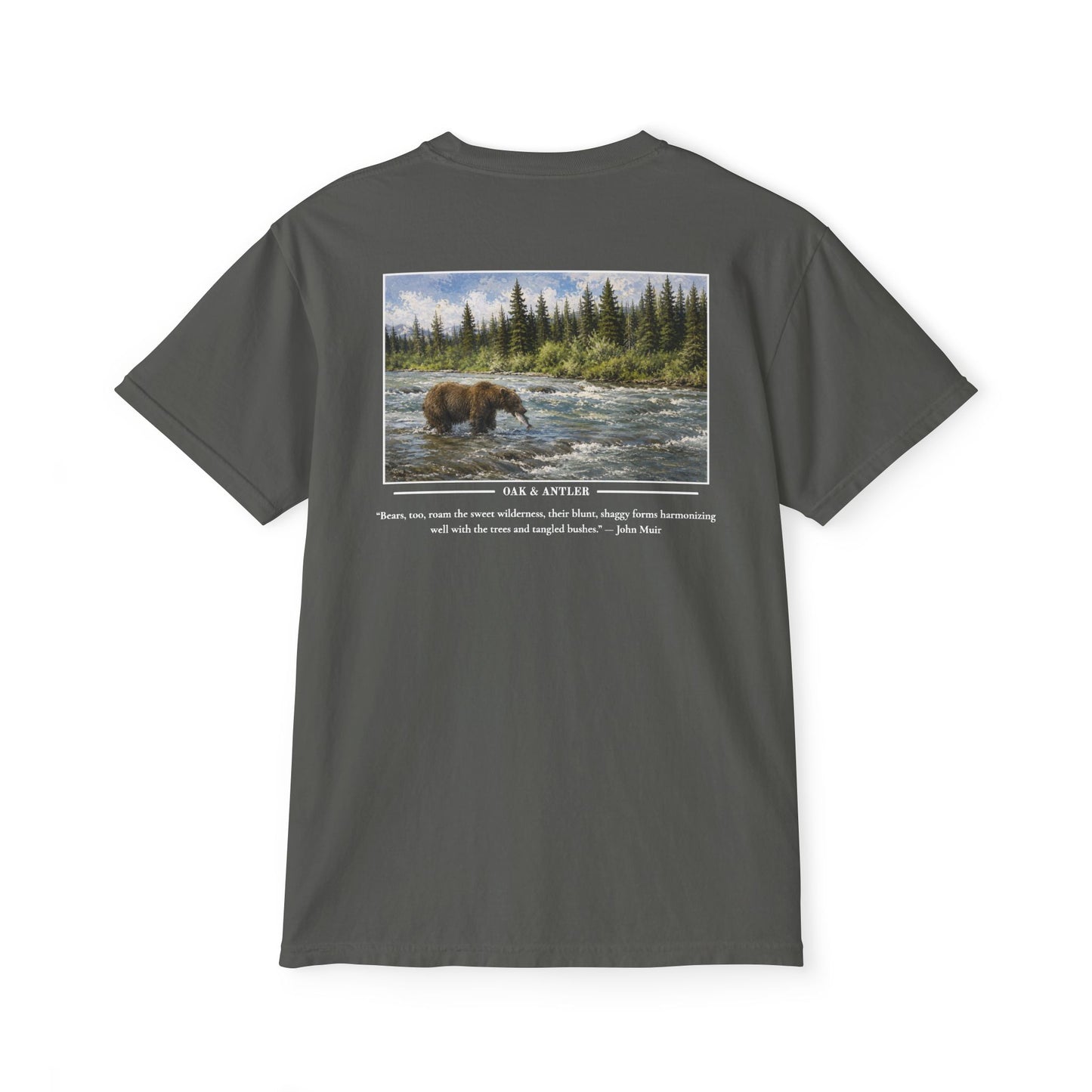 Salmon Run Grizzly Pocket Tee – Wildlife Collection