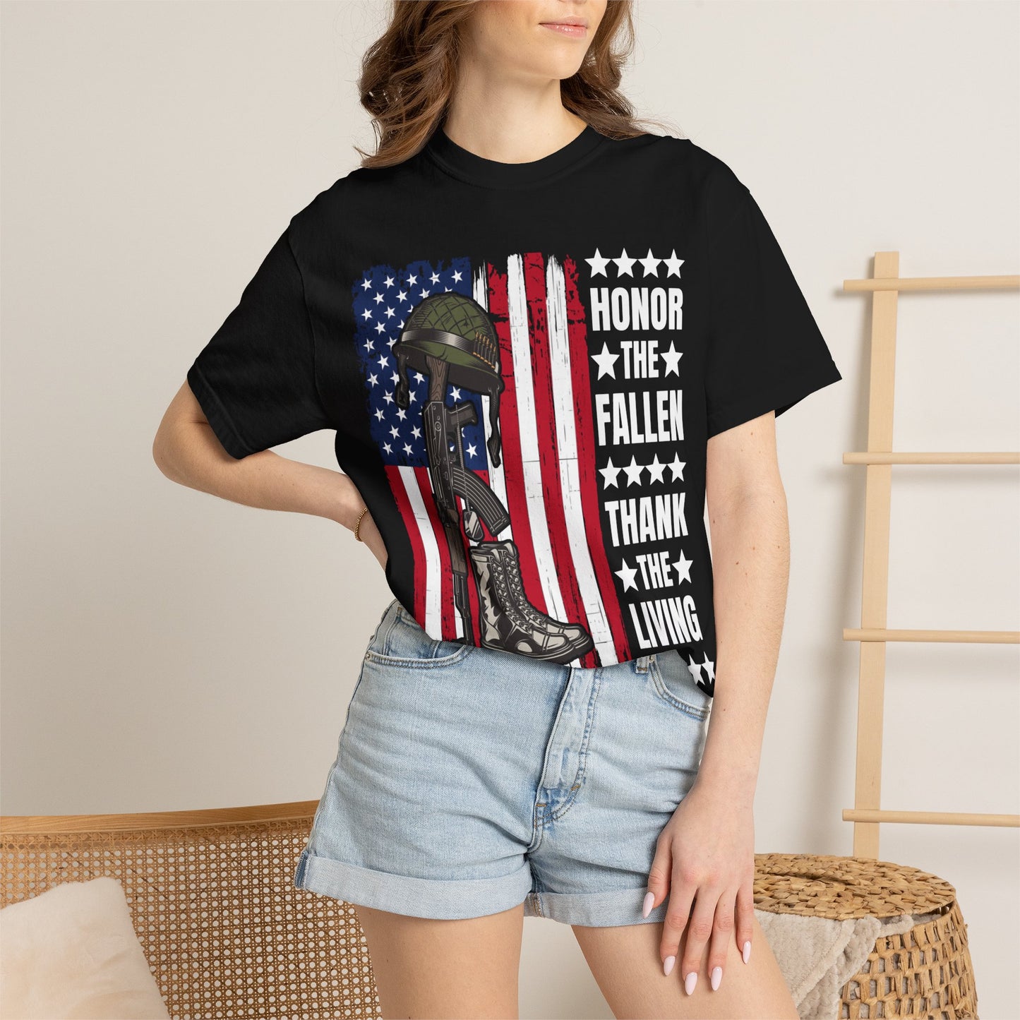 Battlefield Cross Tribute Memorial Day T-Shirt  Description
