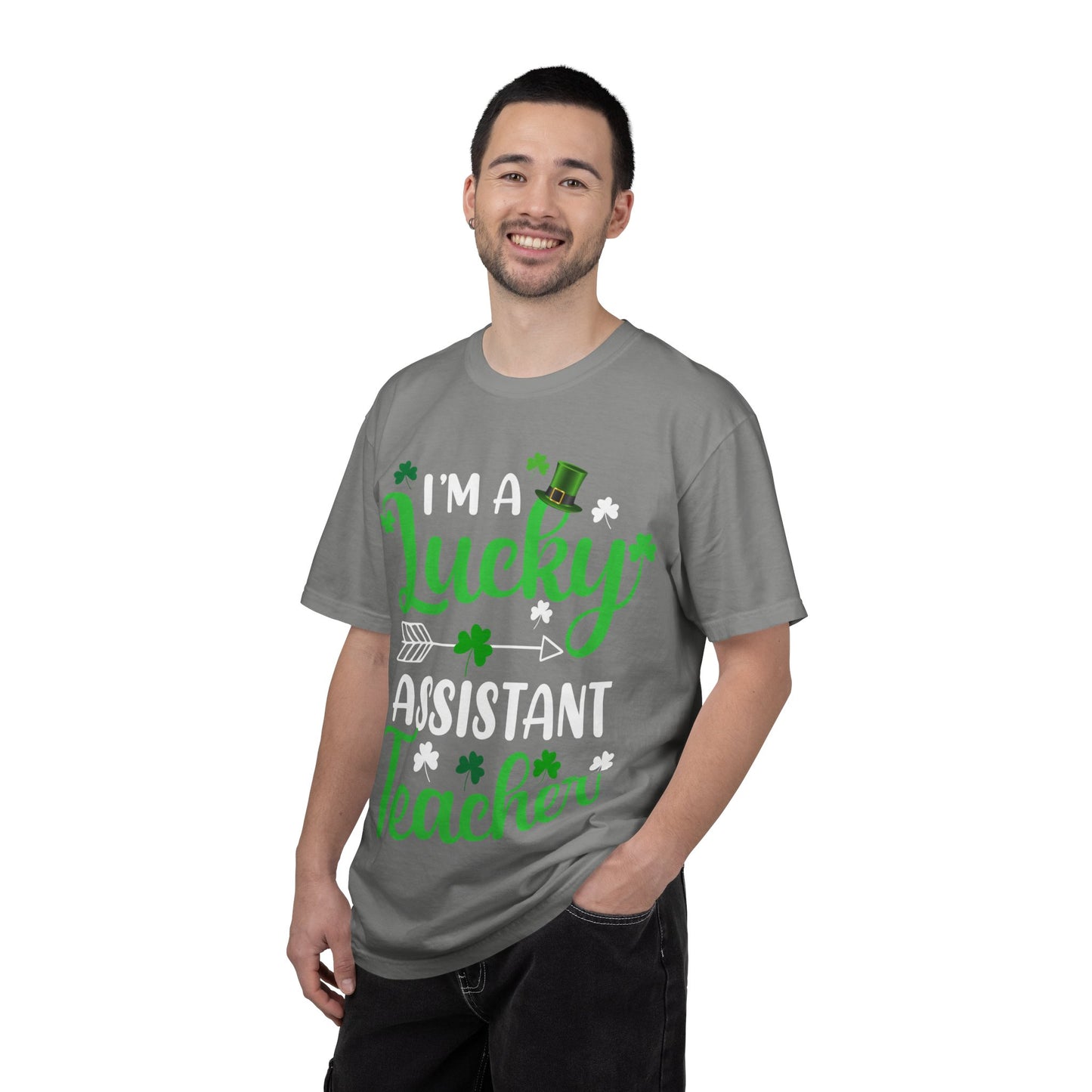 I’m Lucky Assistant Teacher Shirt – St Patrick’s Day Shamrock Tee