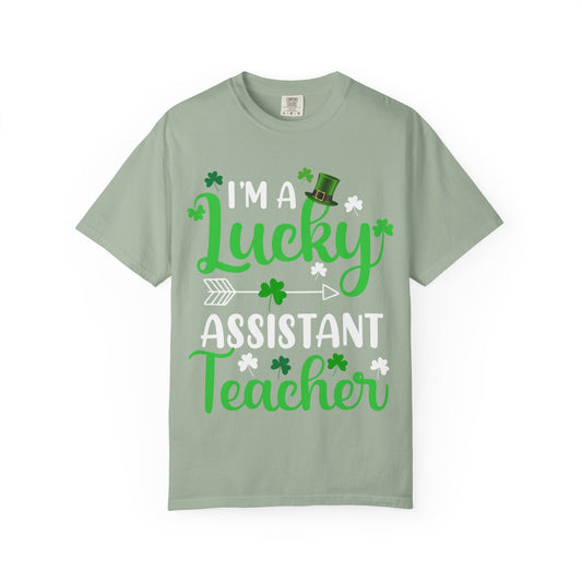 I’m Lucky Assistant Teacher Shirt – St Patrick’s Day Shamrock Tee