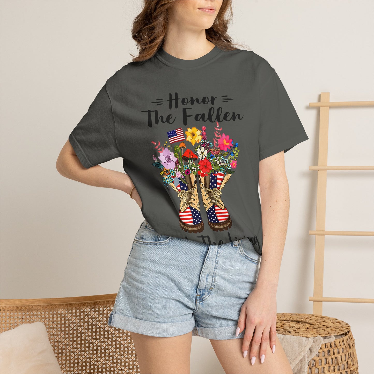 Floral Patriotic Boots Memorial Day T-Shirt