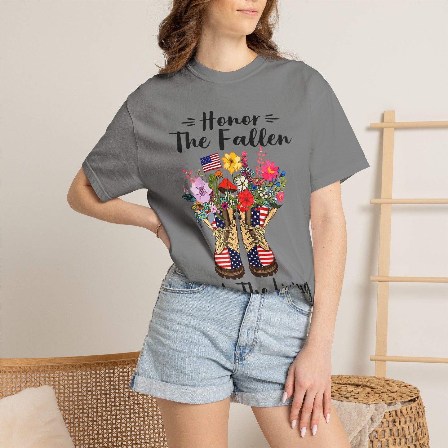 Floral Patriotic Boots Memorial Day T-Shirt