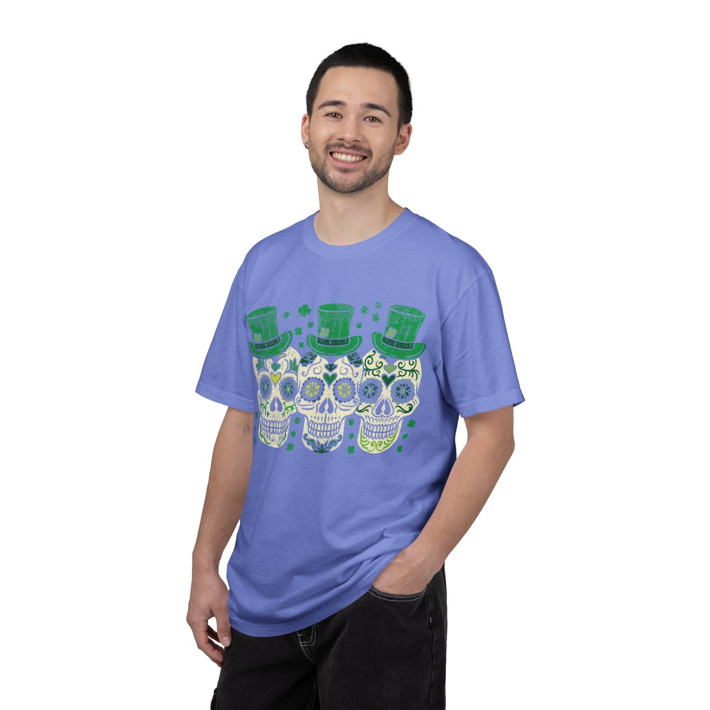 Irish Mexican Sugar Skull Leprechaun Shirt – St Patrick’s Day Skull Graphic Tee