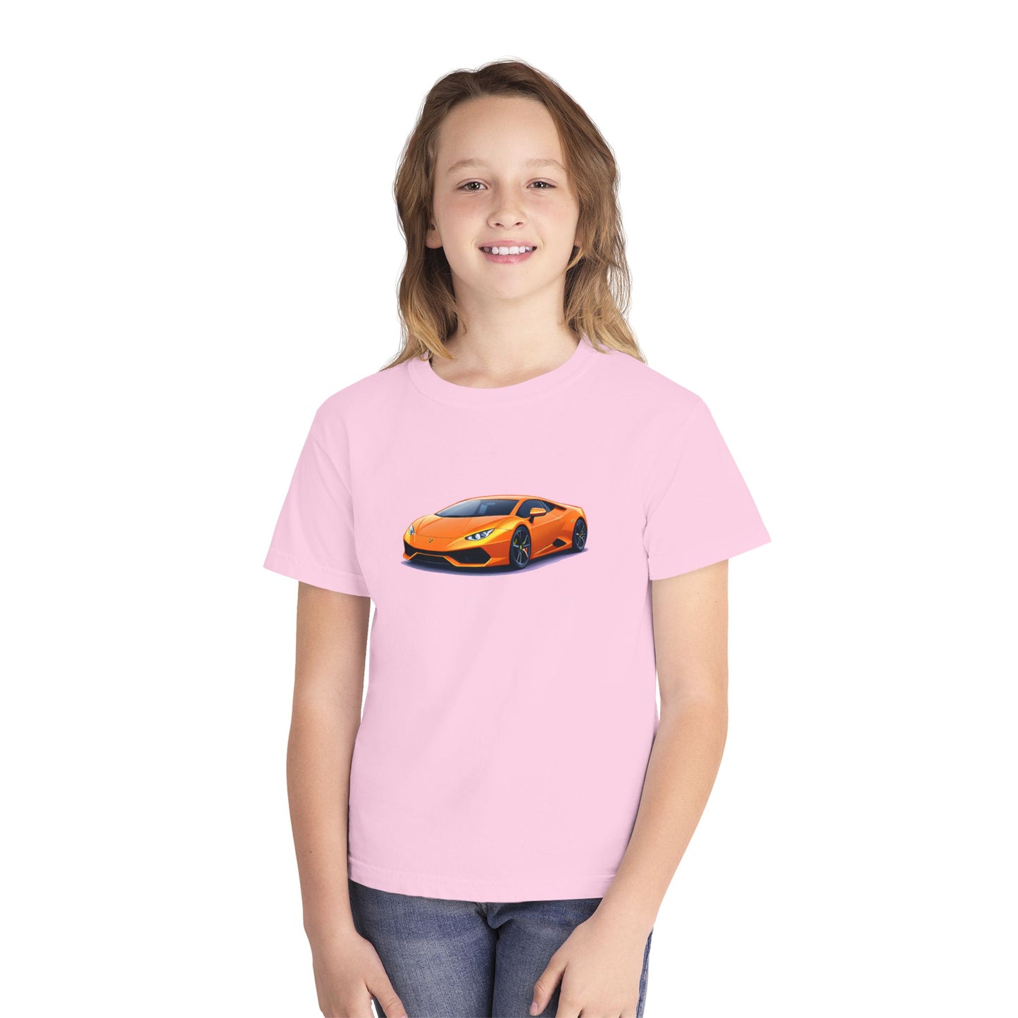 Orange Supercar Kids Tee