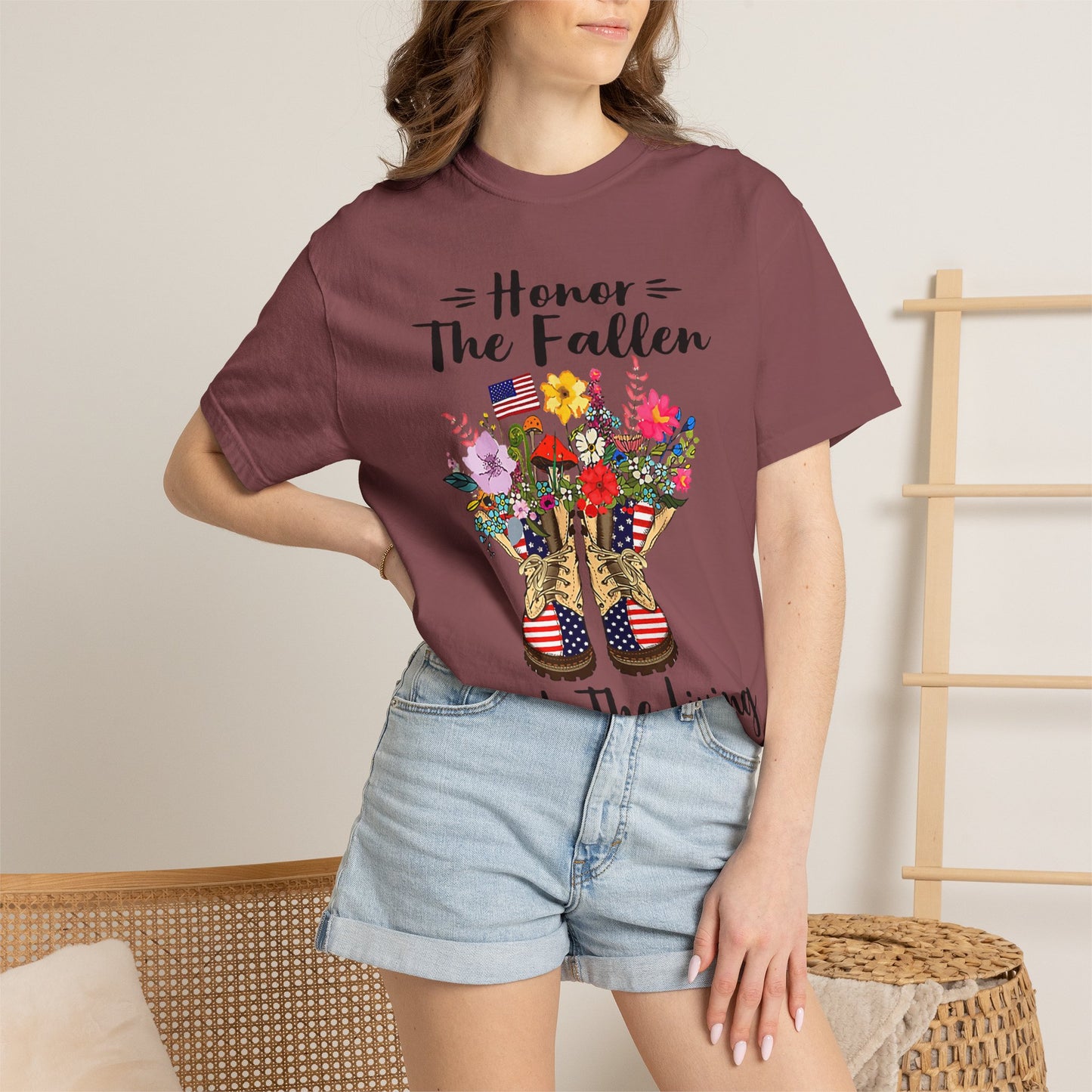 Floral Patriotic Boots Memorial Day T-Shirt