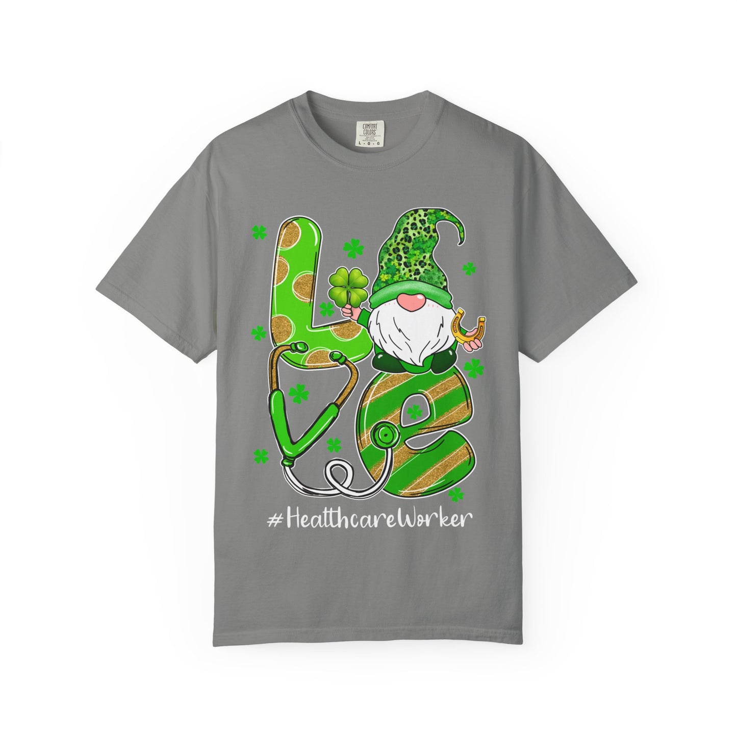Love Healthcare Worker Shamrock Gnome Shirt – St Patrick’s Day Medical Tee