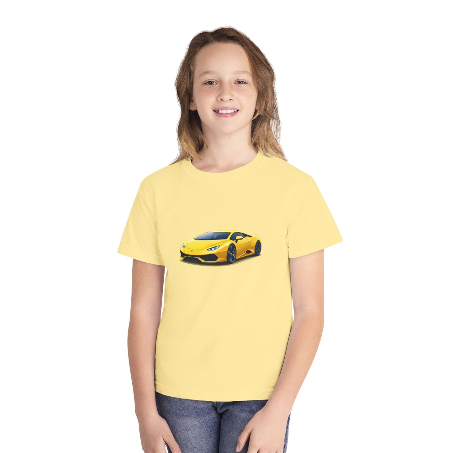 Yellow Supercar Kids Tee