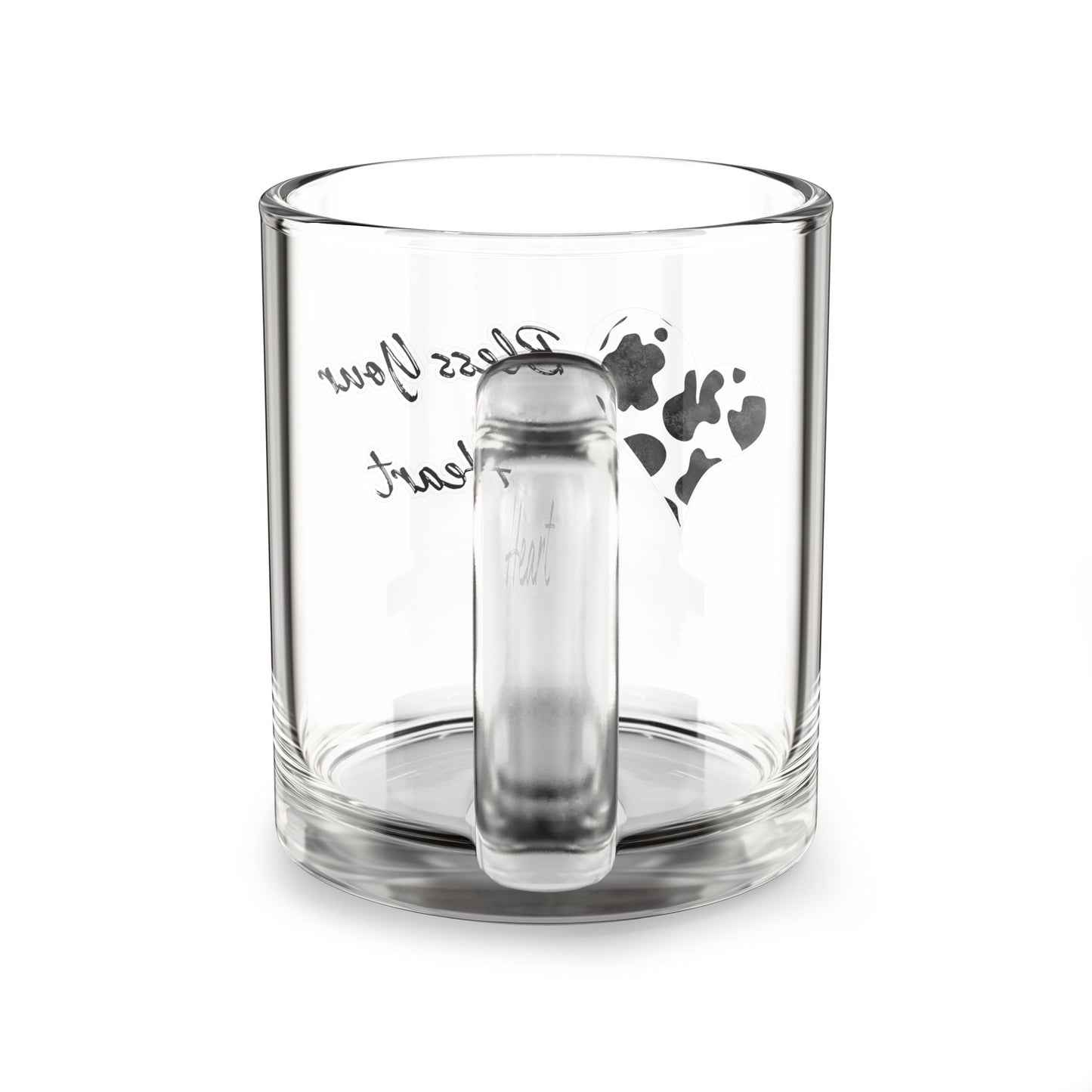 Bless Your Heart Glass Mug - 10oz Cute Cow Print Coffee Mug