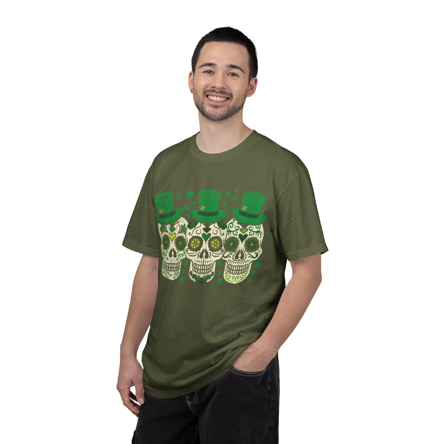 Irish Mexican Sugar Skull Leprechaun Shirt – St Patrick’s Day Skull Graphic Tee