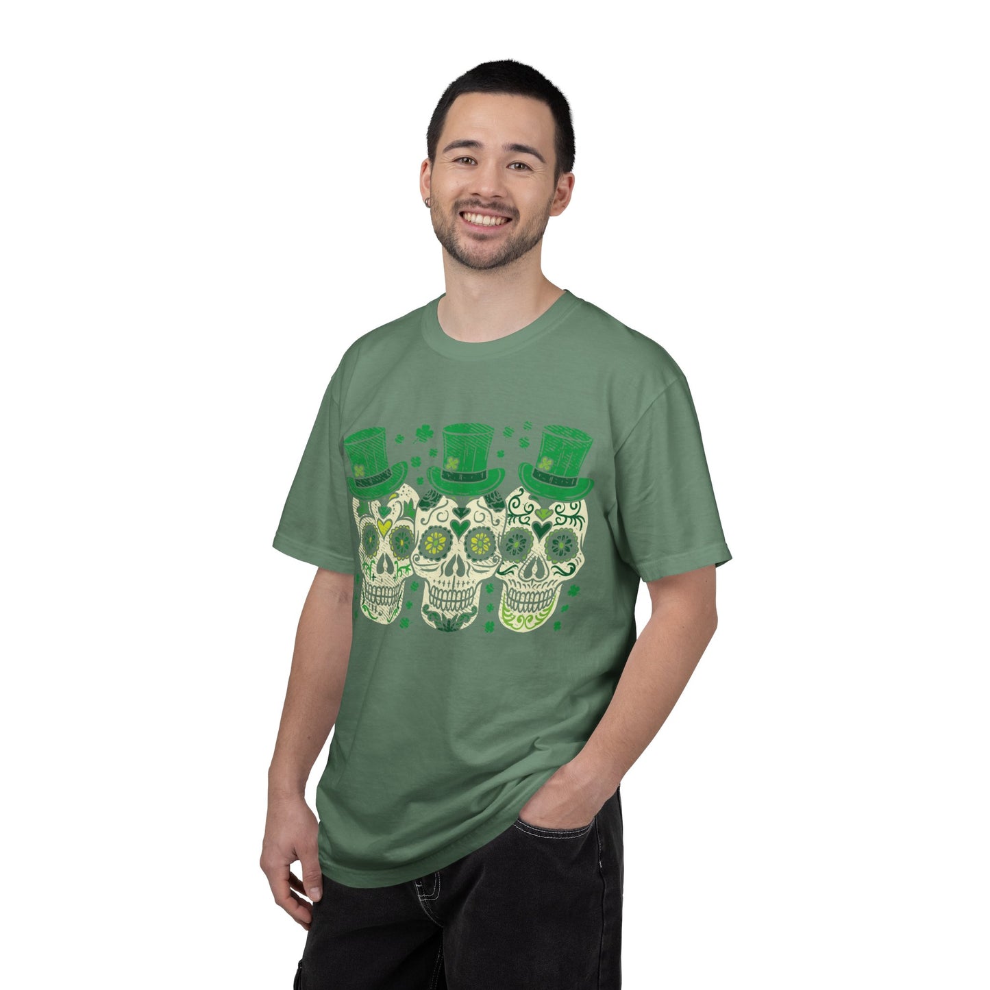 Irish Mexican Sugar Skull Leprechaun Shirt – St Patrick’s Day Skull Graphic Tee