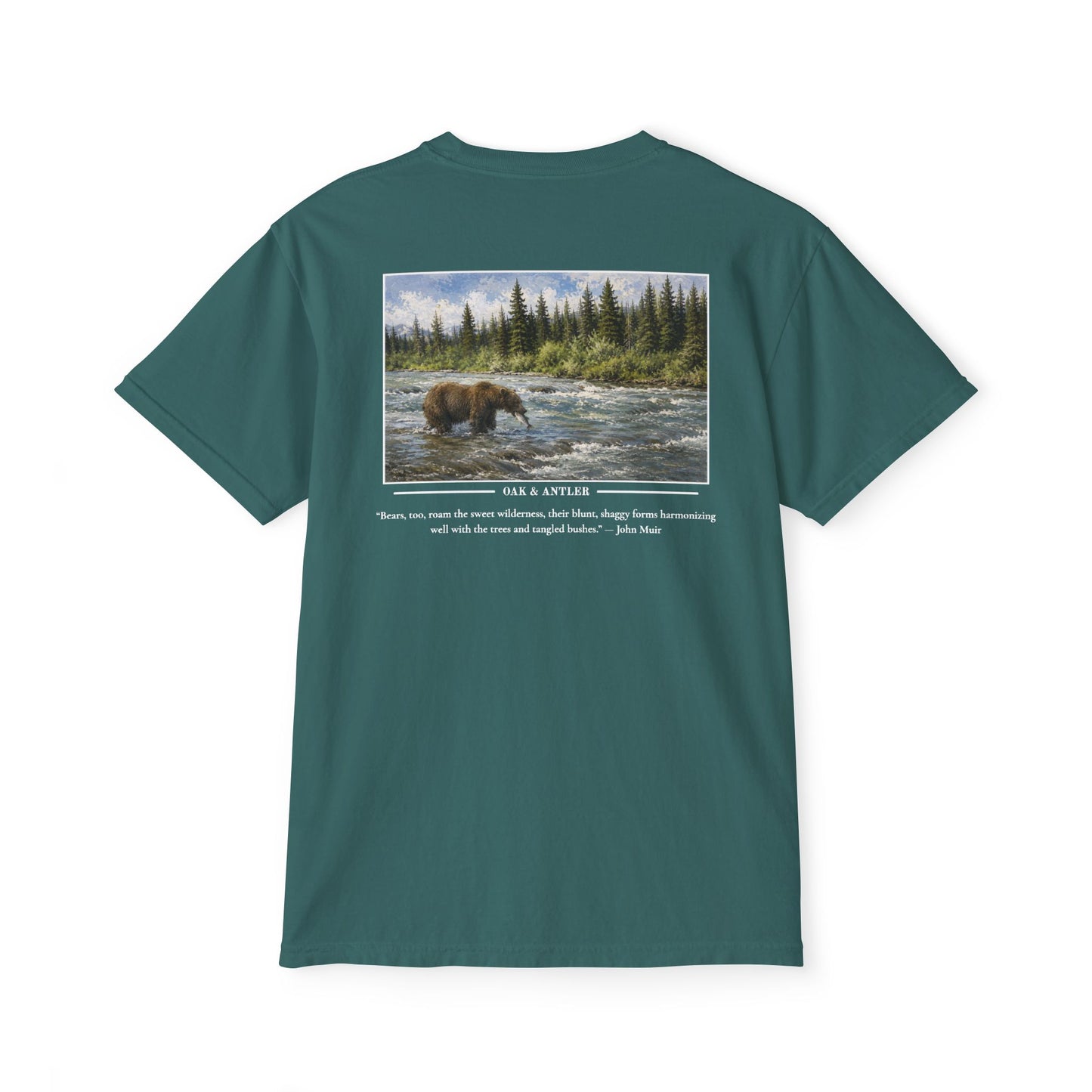 Salmon Run Grizzly Pocket Tee – Wildlife Collection