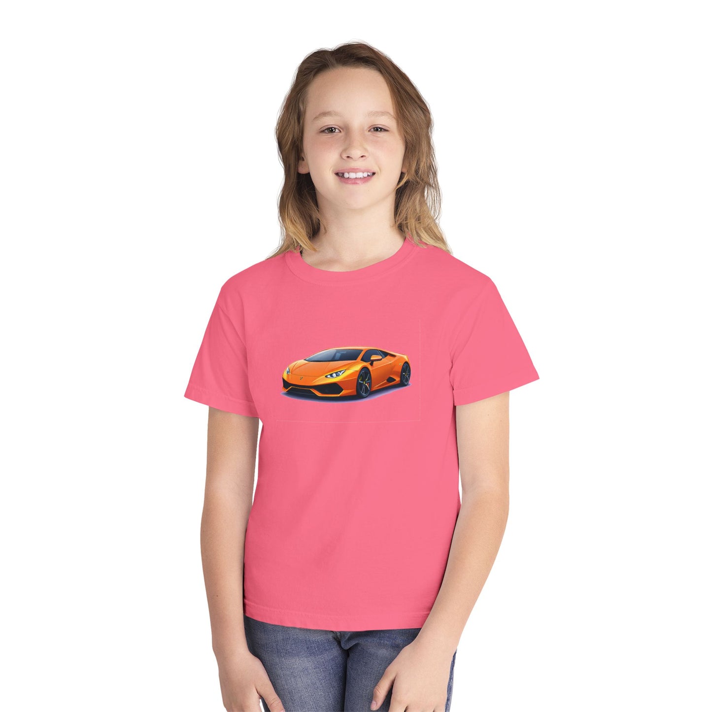 Orange Supercar Kids Tee