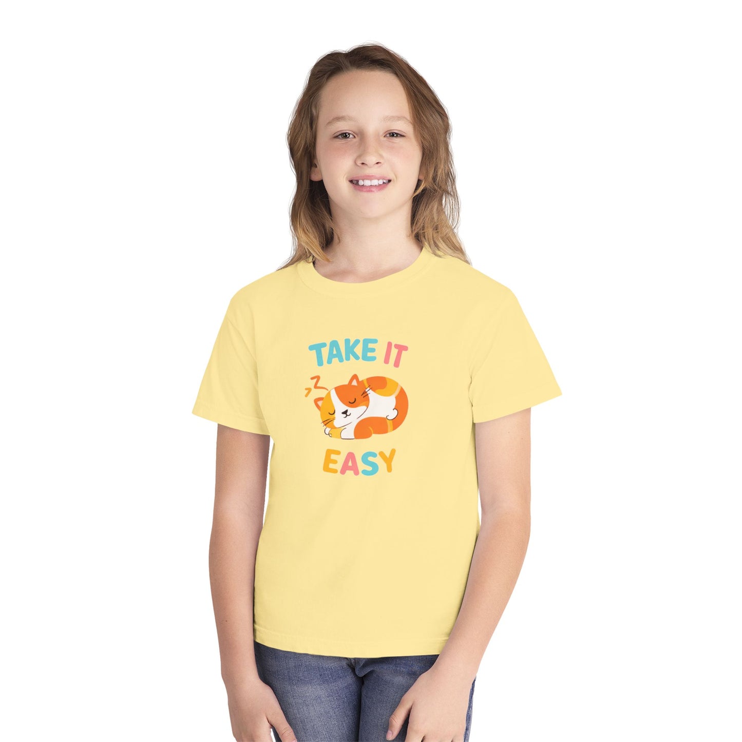 Take It Easy Sleeping Cat Kids Tee