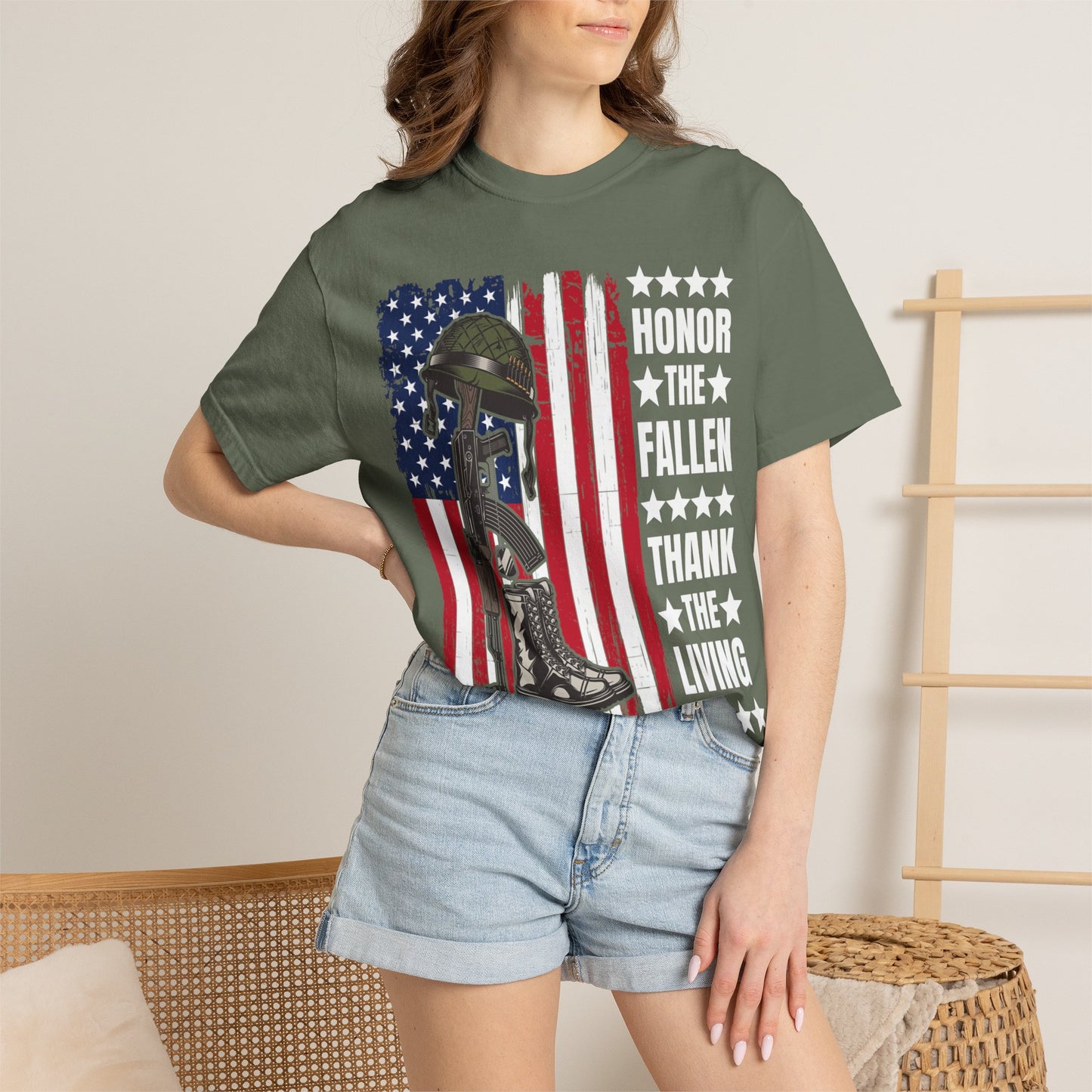 Battlefield Cross Tribute Memorial Day T-Shirt  Description