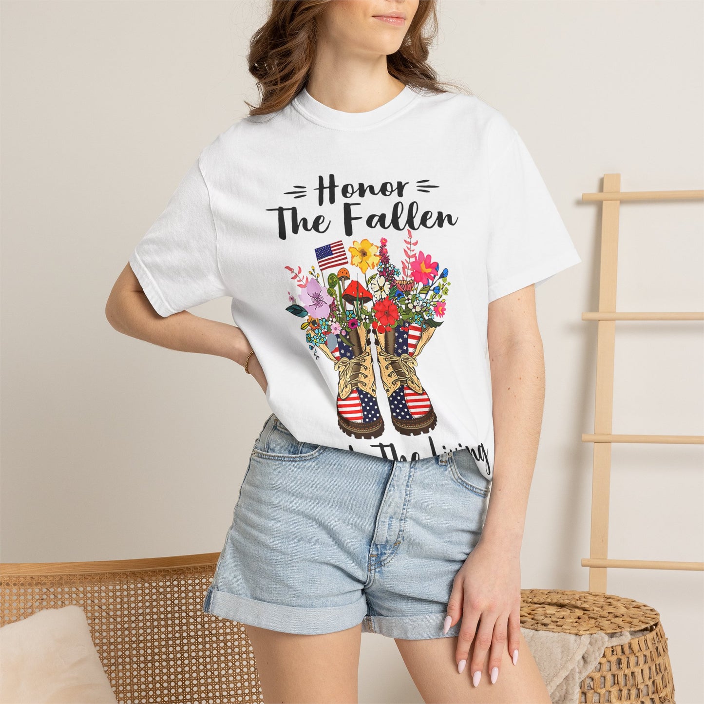 Floral Patriotic Boots Memorial Day T-Shirt