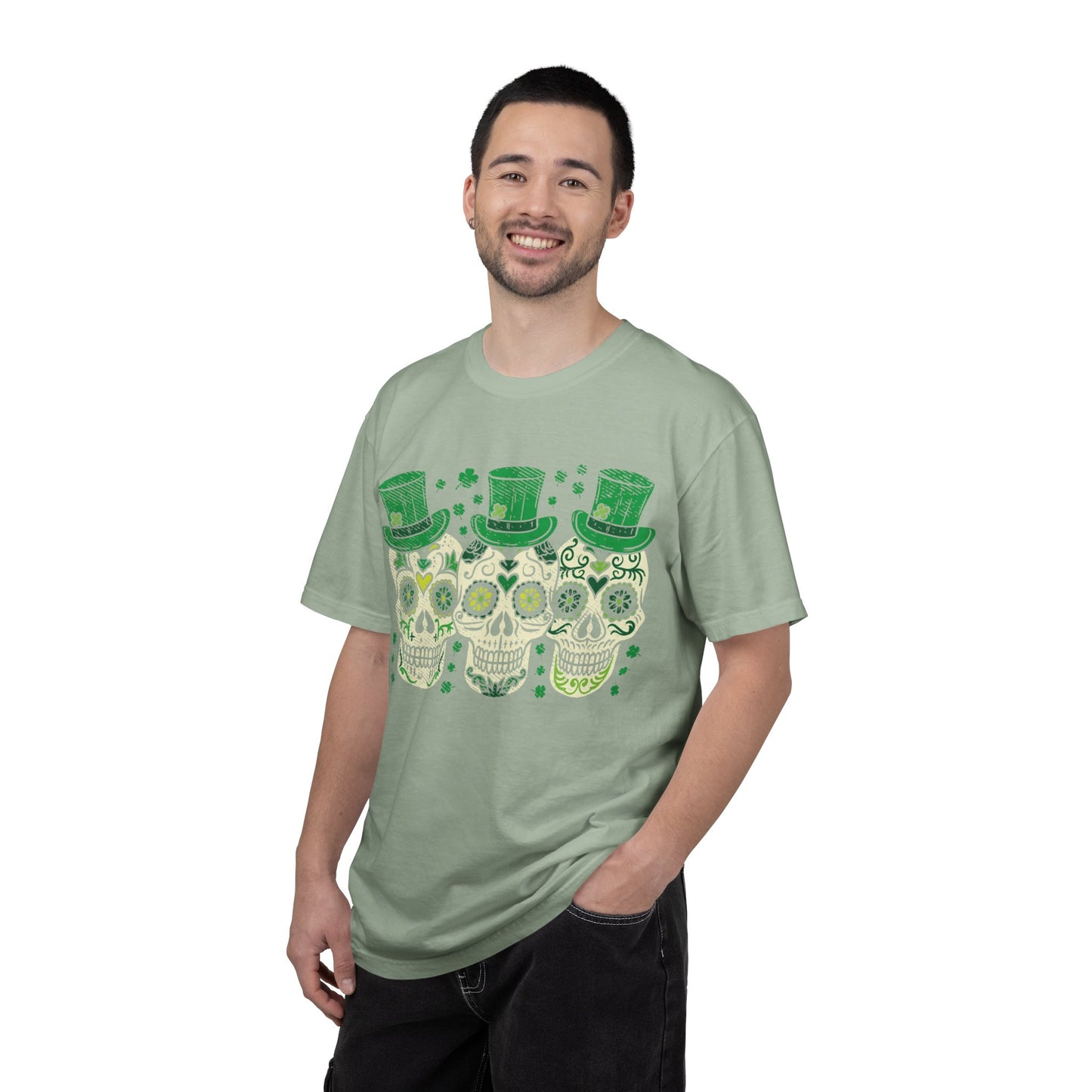 Irish Mexican Sugar Skull Leprechaun Shirt – St Patrick’s Day Skull Graphic Tee
